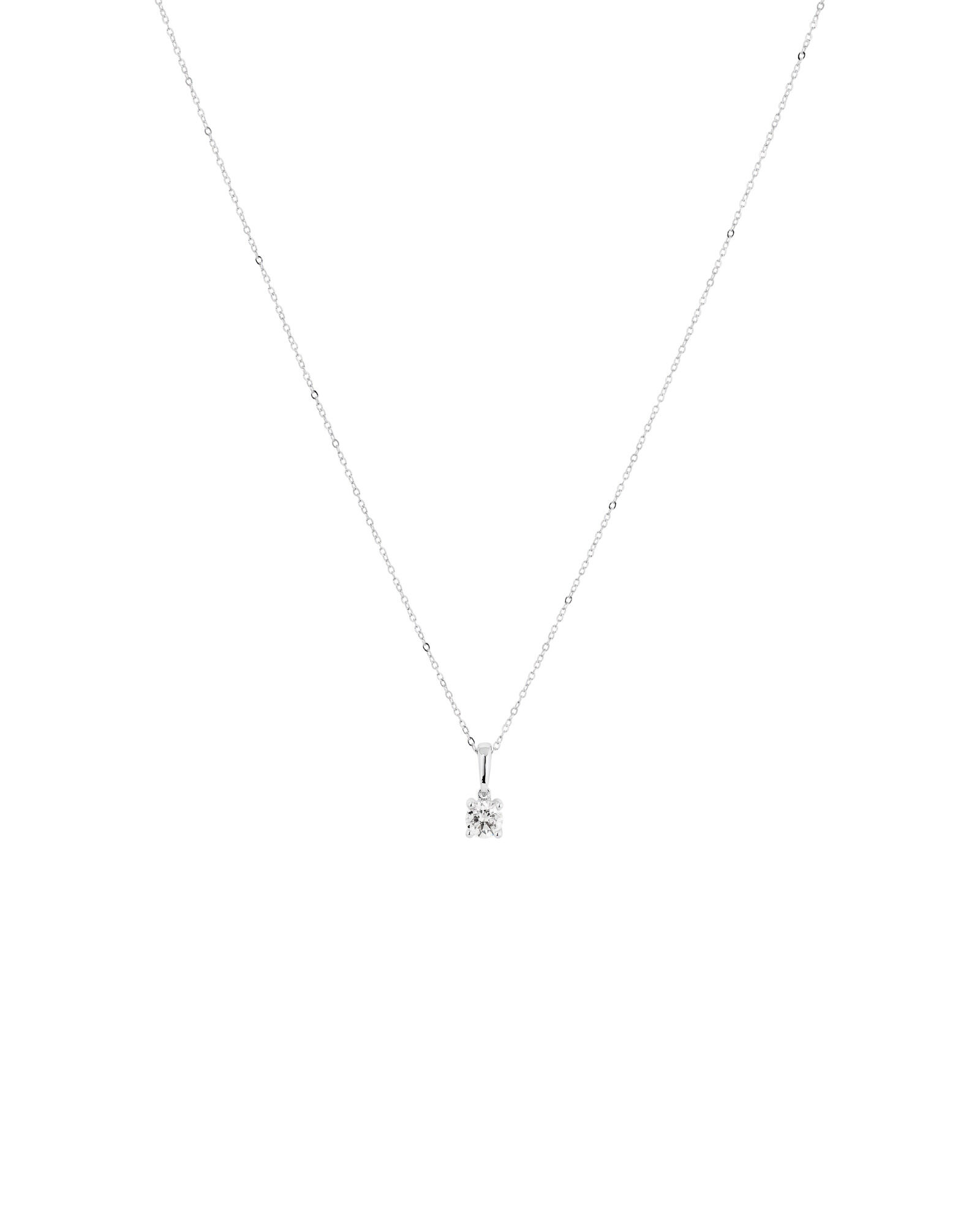 0.30 Carat TW Round Brillaint Laboratory -Grown Diamond Solitaire Pendant Necklace in 10kt White Gold