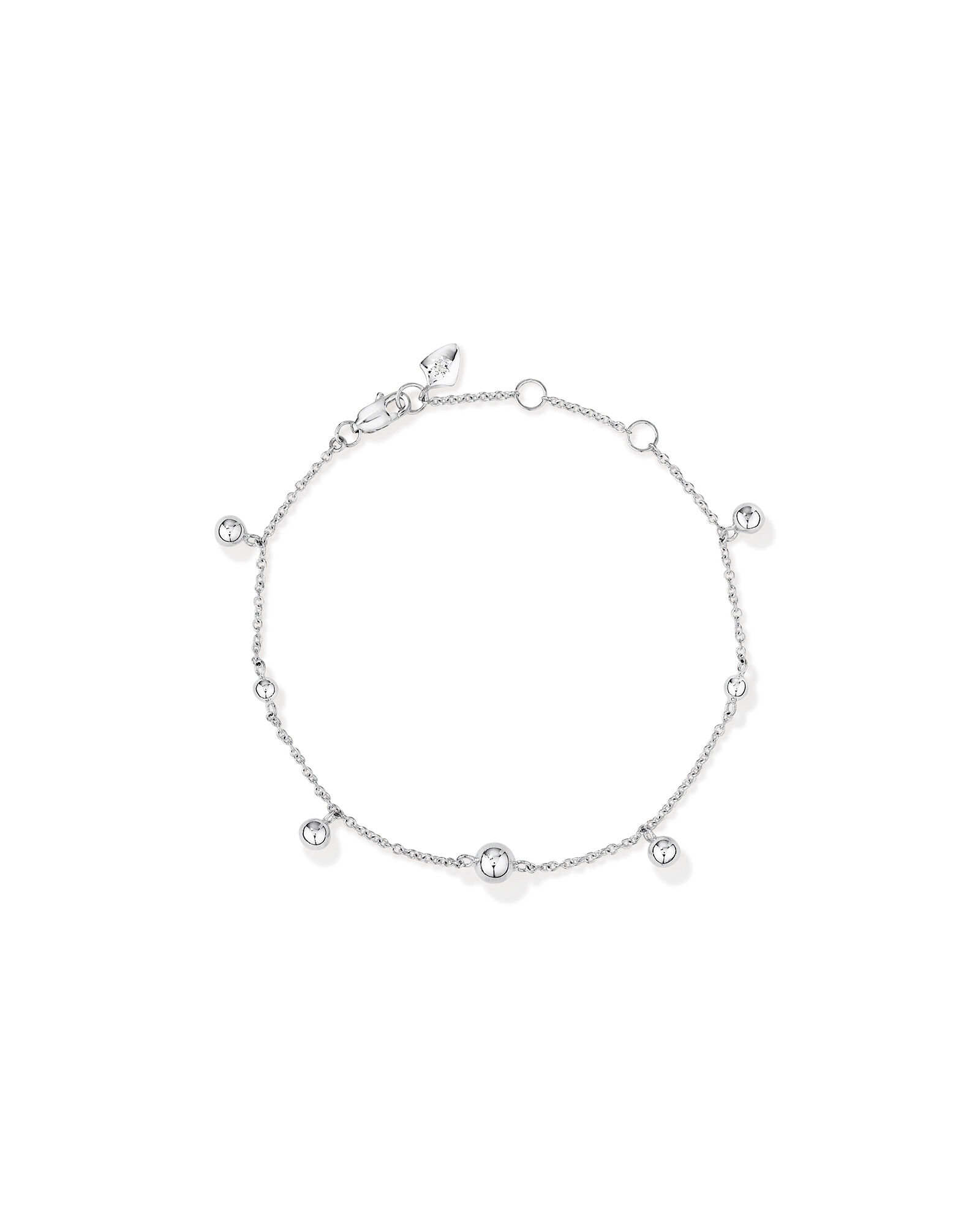 20cm (8") Bead Station Bracelet in Sterling Silver