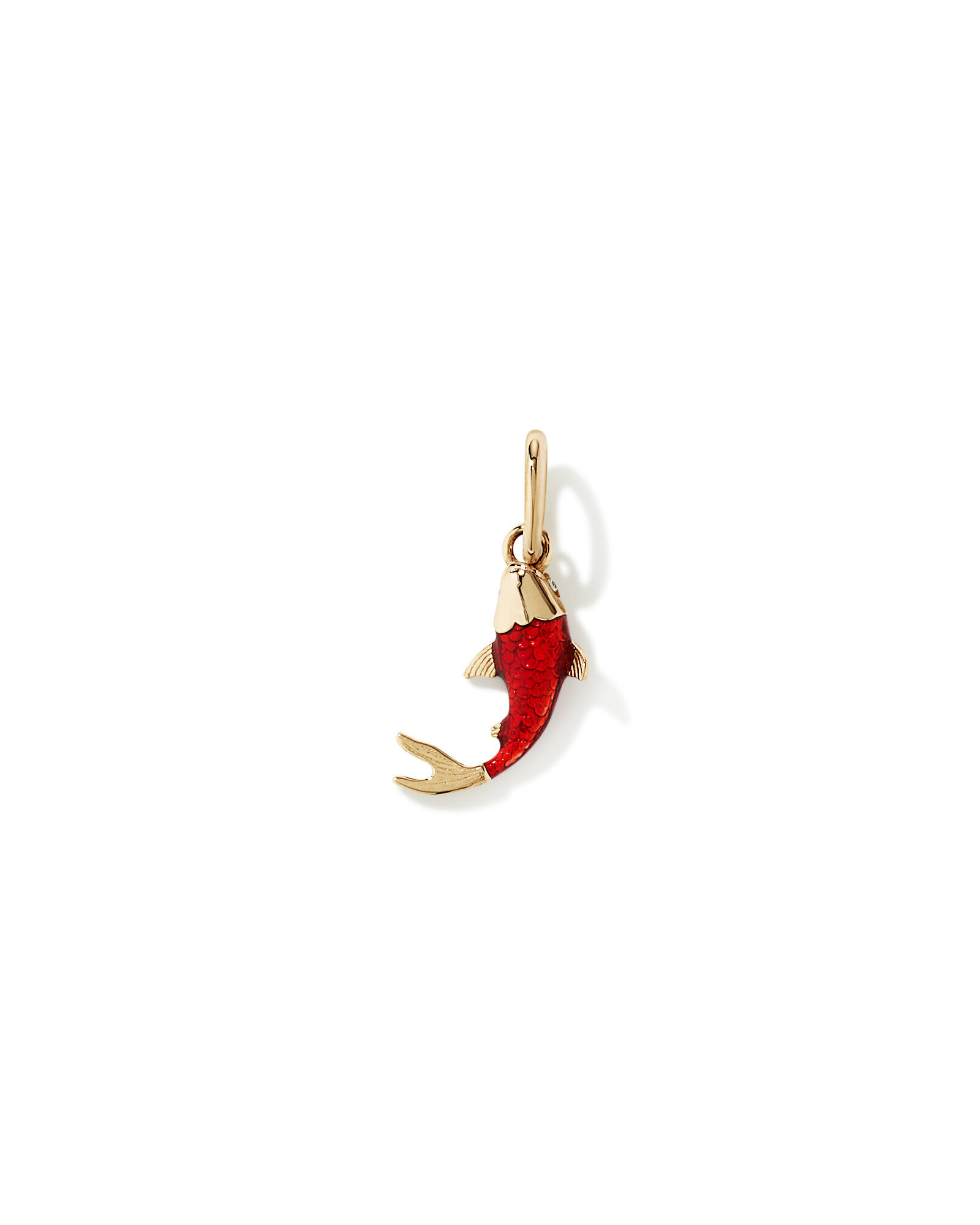 Pendentif de poisson koi avec zirconie cubique en or 10 carats