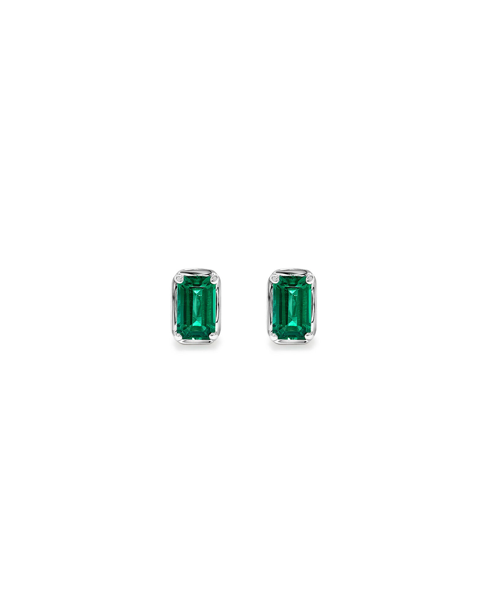 Boucles d&rsquo;oreilles &eacute;meraude cr&eacute;&eacute;es en &eacute;meraude en argent sterling