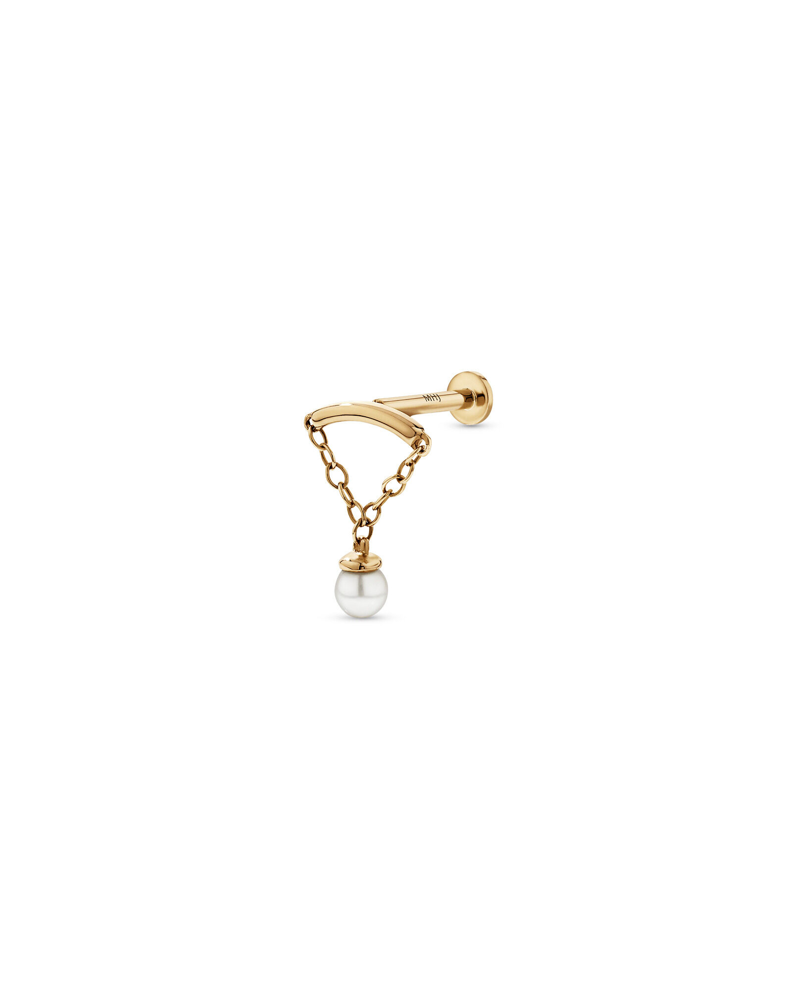 H&eacute;lice simple flottante en perle d&rsquo;eau douce cultiv&eacute;e en or jaune 10 kt