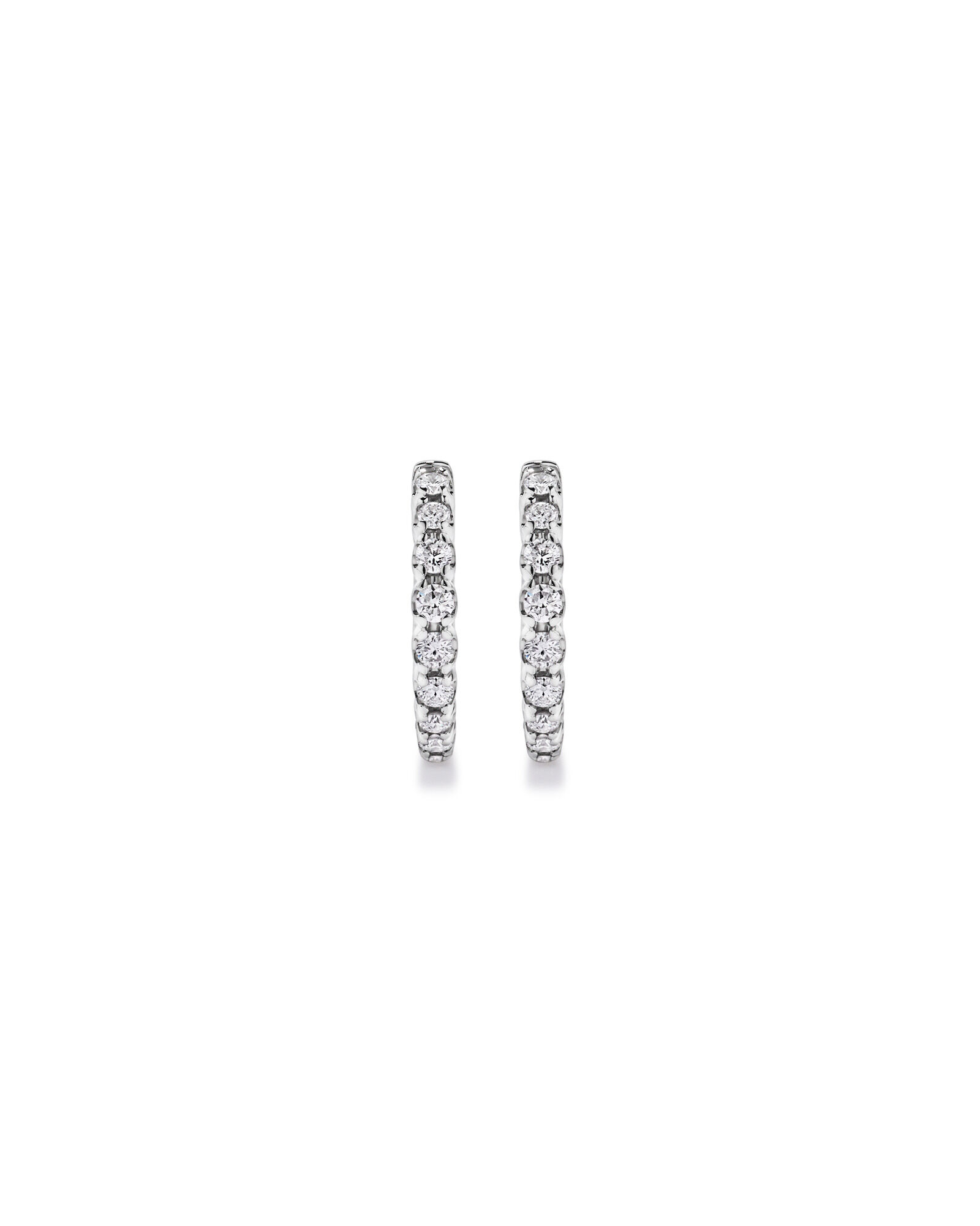 0.50 Carat TW Laboratory-Grown Diamond Hoop Earrings in Sterling Silver