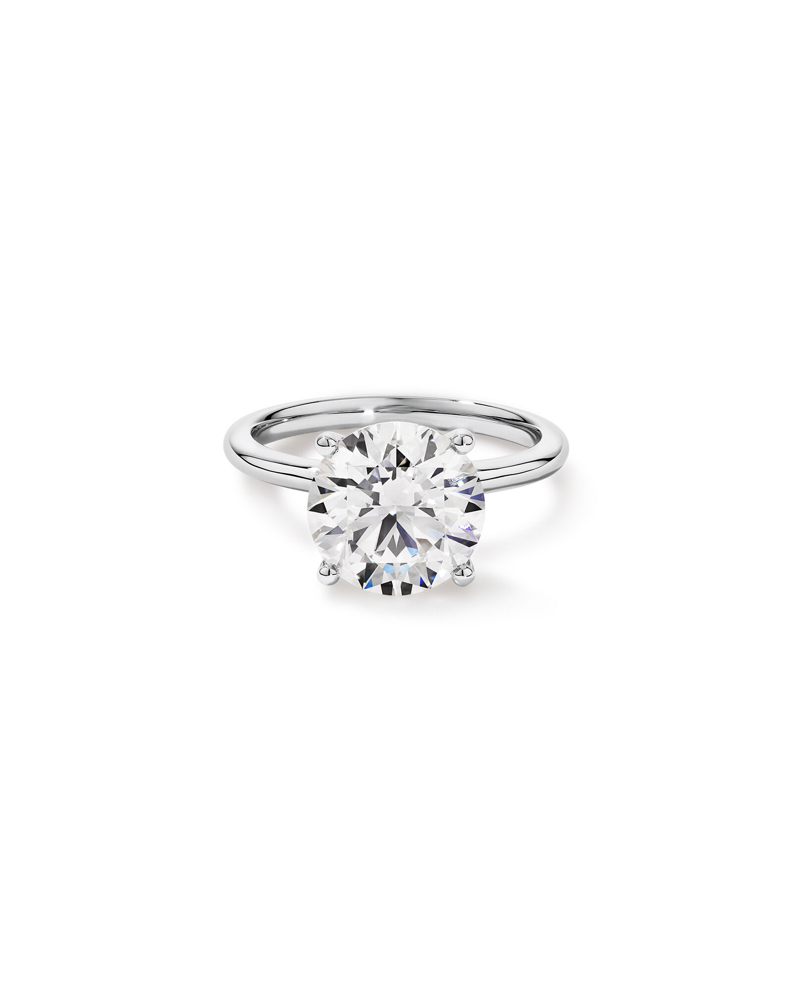 4.00 Carat TW Round Brilliant Laboratory-Grown Diamond Solitaire Engagement Ring in Platinum