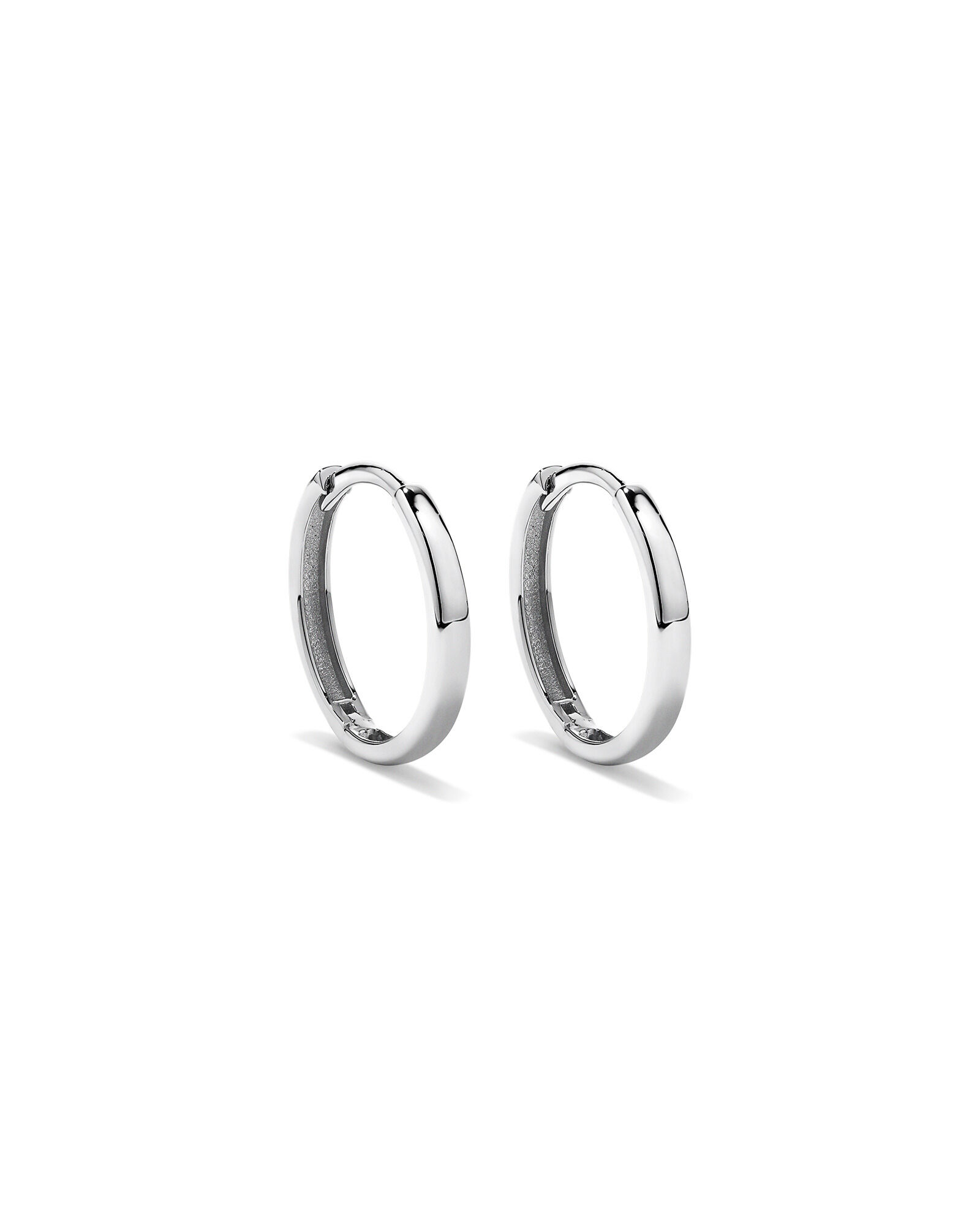 13.5mm Large Polished Huggie Earrings in Sterling Silver