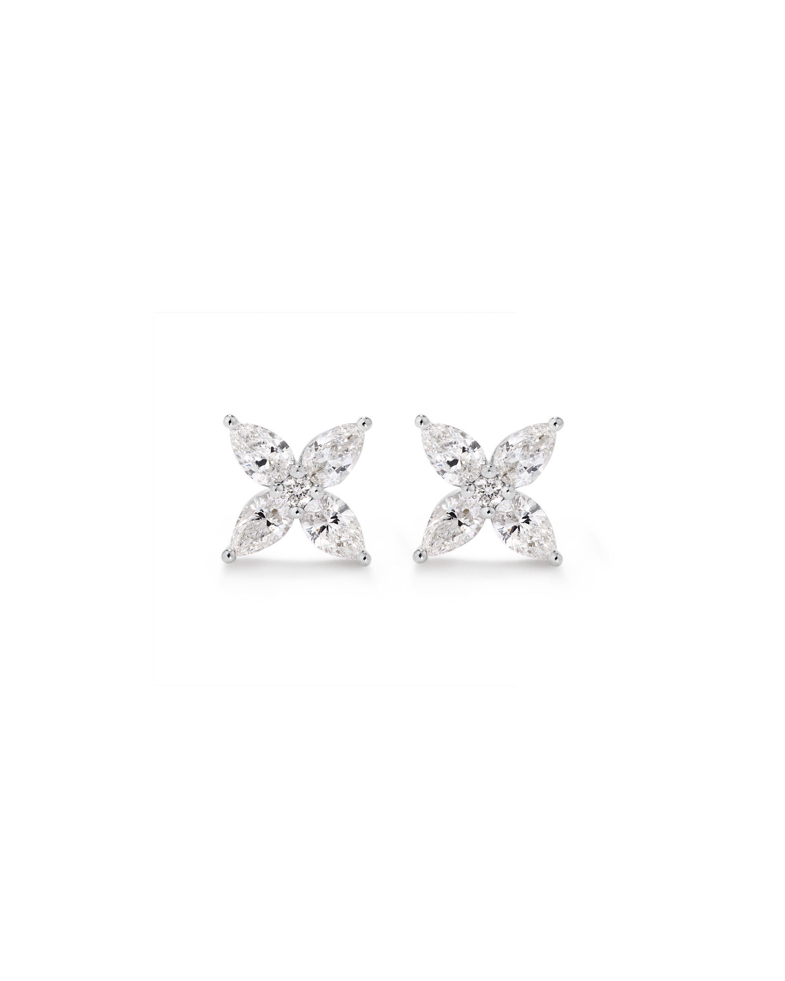 0.62 Carat TW Floret Laboratory-Grown Diamond Stud Earrings in 10kt White Gold