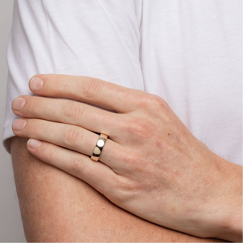 Half Round Wedding Band in 10kt Yellow Gold