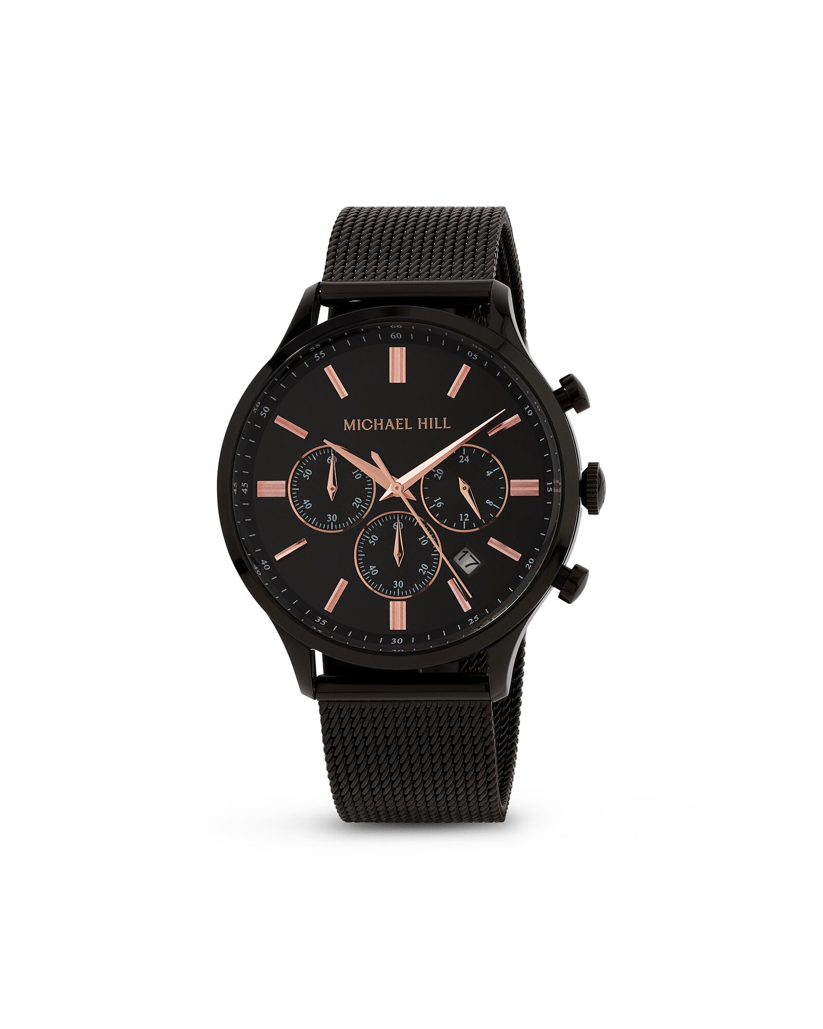 Men's Chronograph Watch in Black Tone Stainless Steel