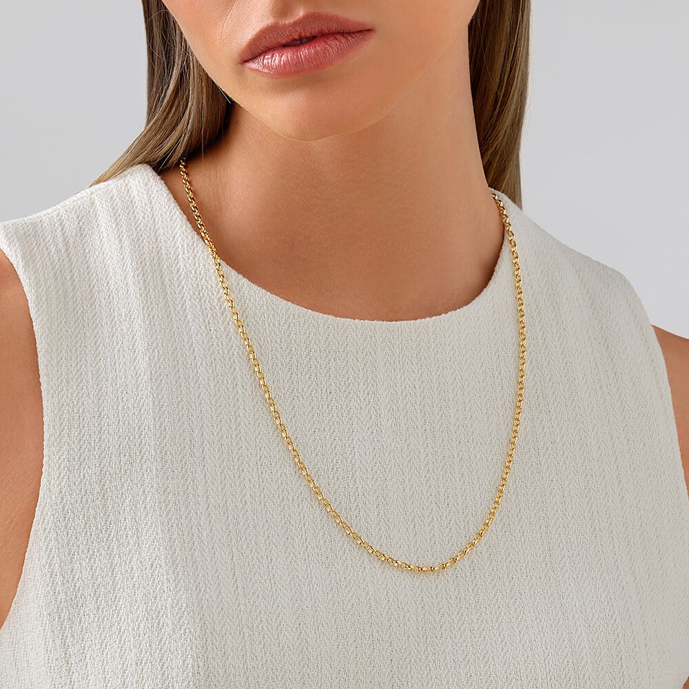 60cm (24") Oval Belcher Chain in 10kt Yellow Gold