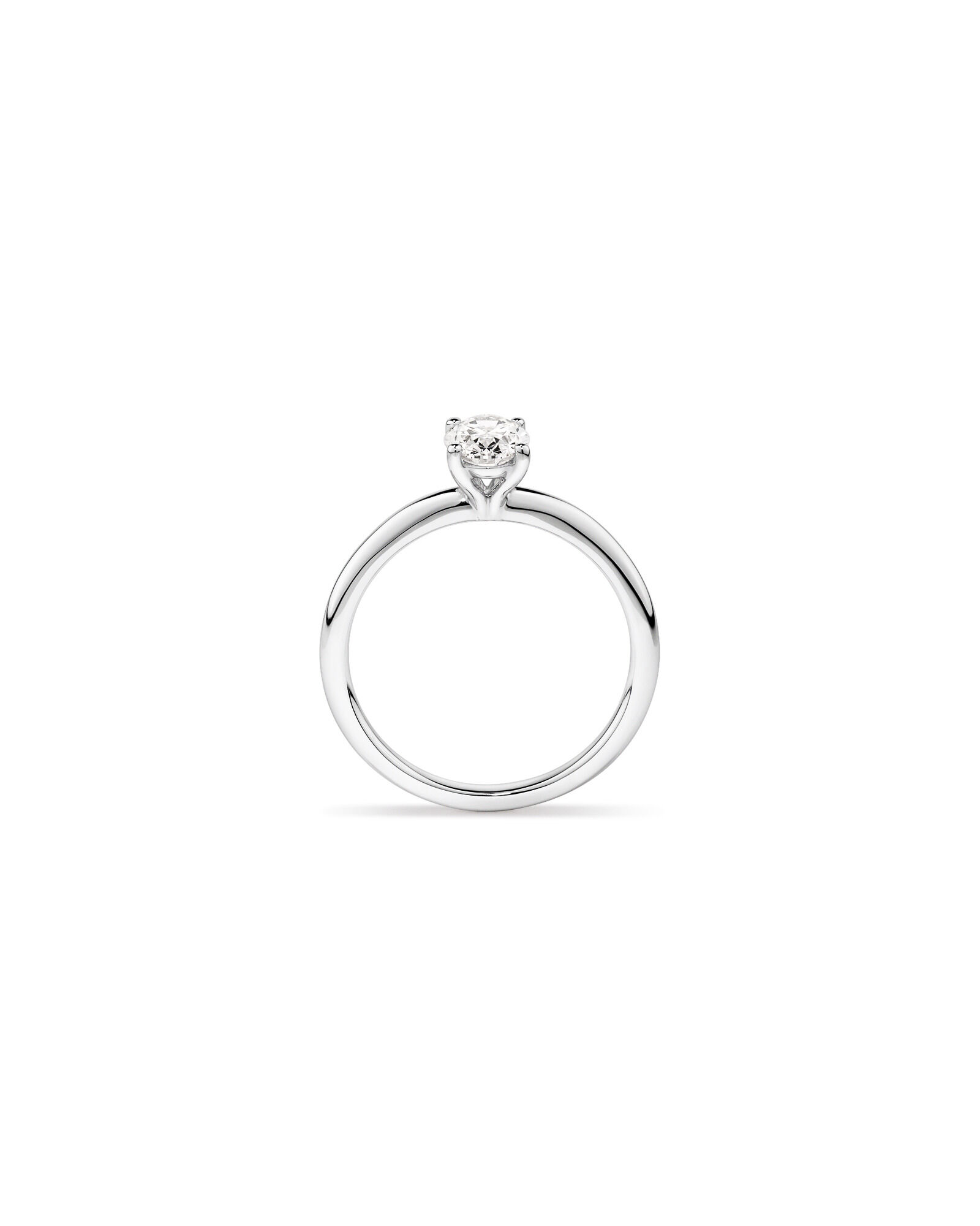 Bague de fian&ccedil;ailles en diamant solitaire ovale cultiv&eacute;e en laboratoire 0,70 carat en or blanc 14 carats