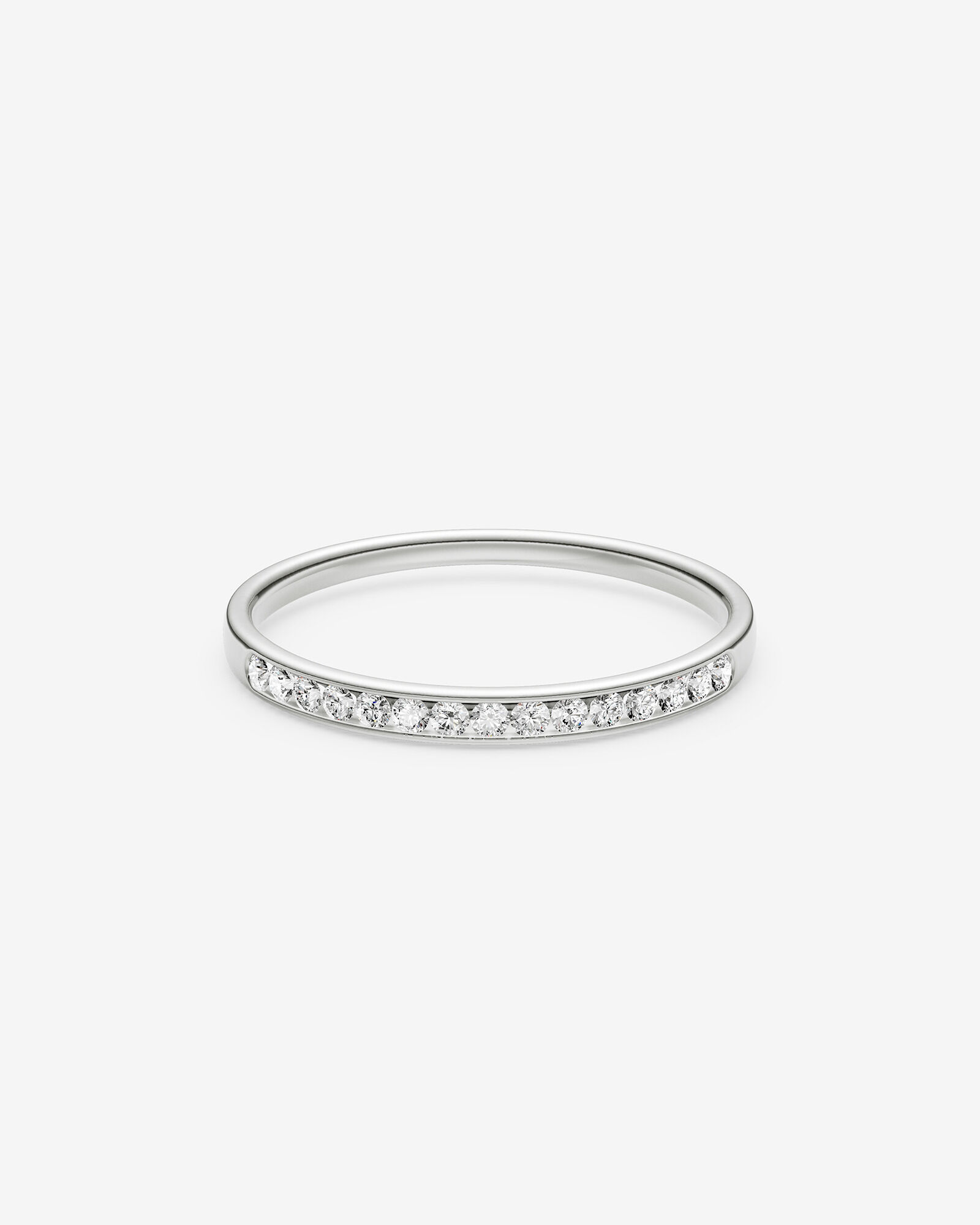 0.15 Carat TW Channel Set Diamond Wedding Ring in 14kt White Gold