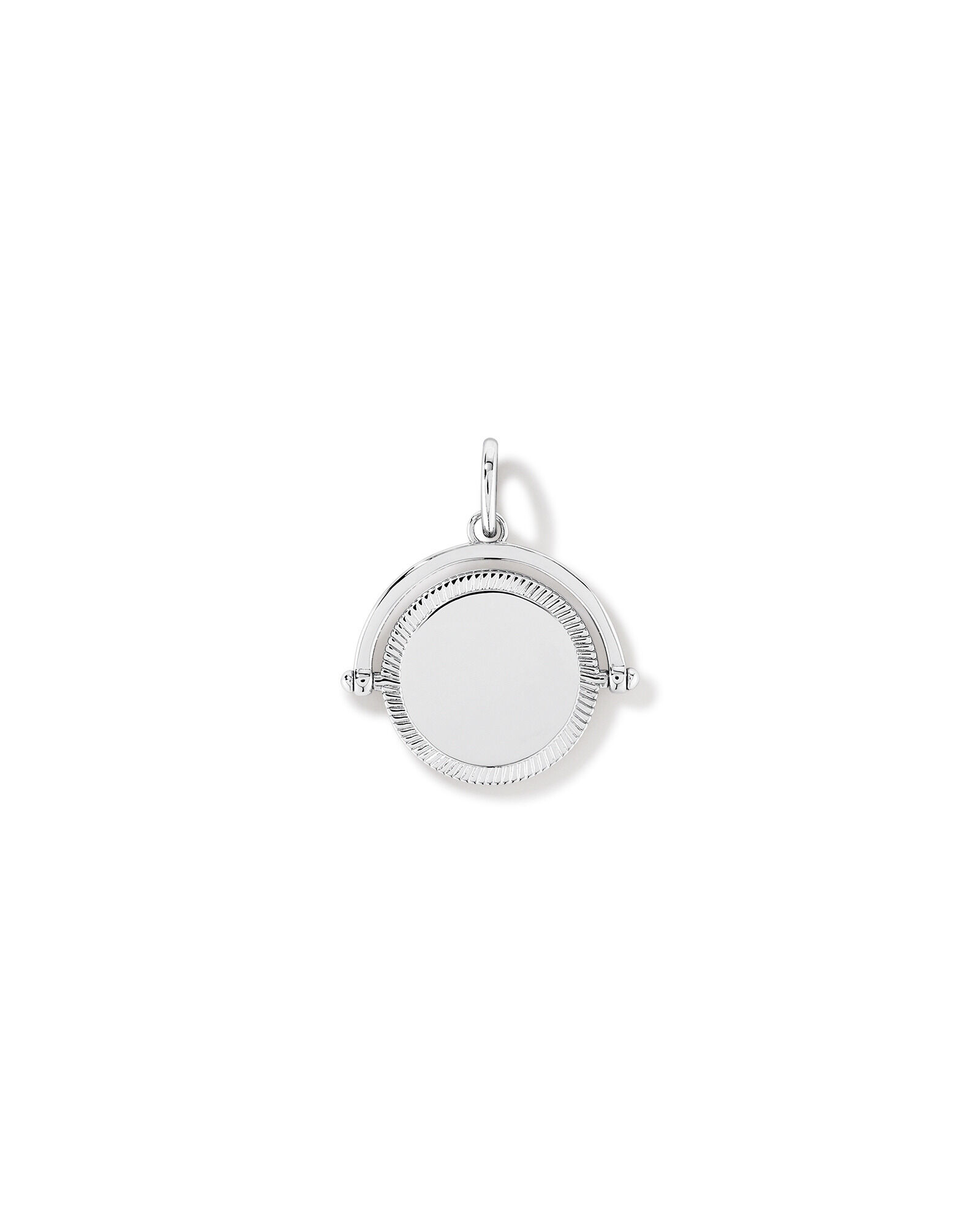 Engravable Spinning Circle Pendant in Sterling Silver