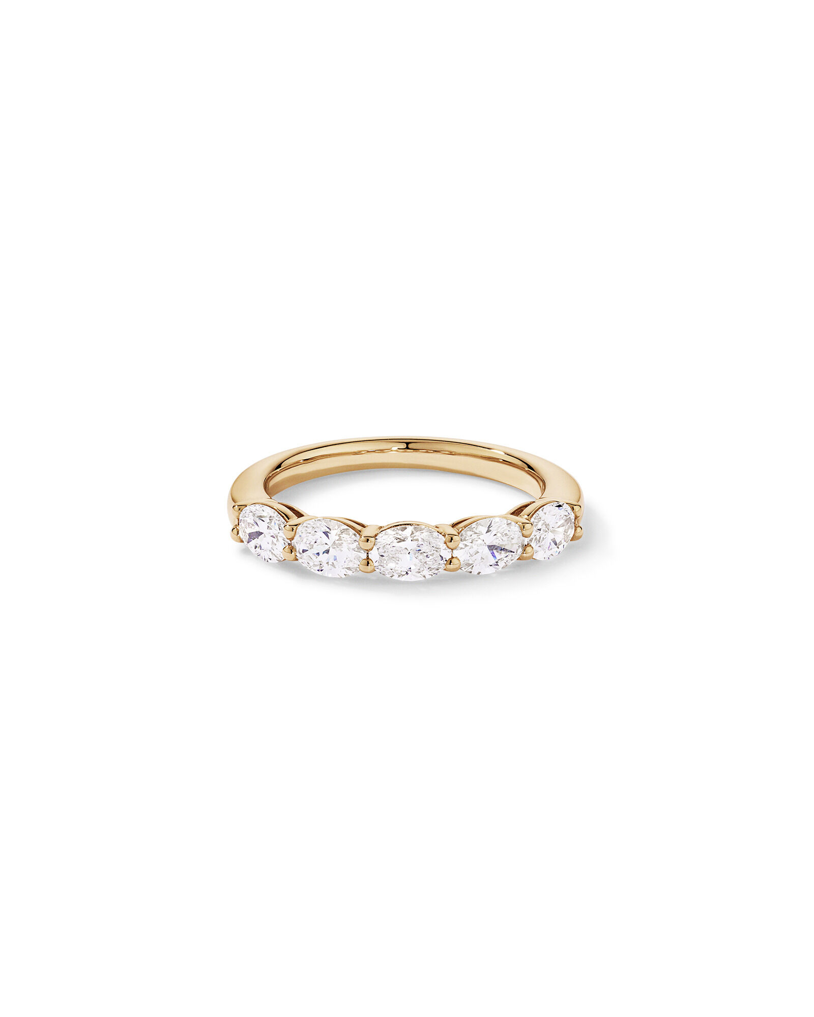 1.25 Carat TW East-West Oval Laboratory-Grown Diamond Wedding Ring in 14kt Yellow Gold