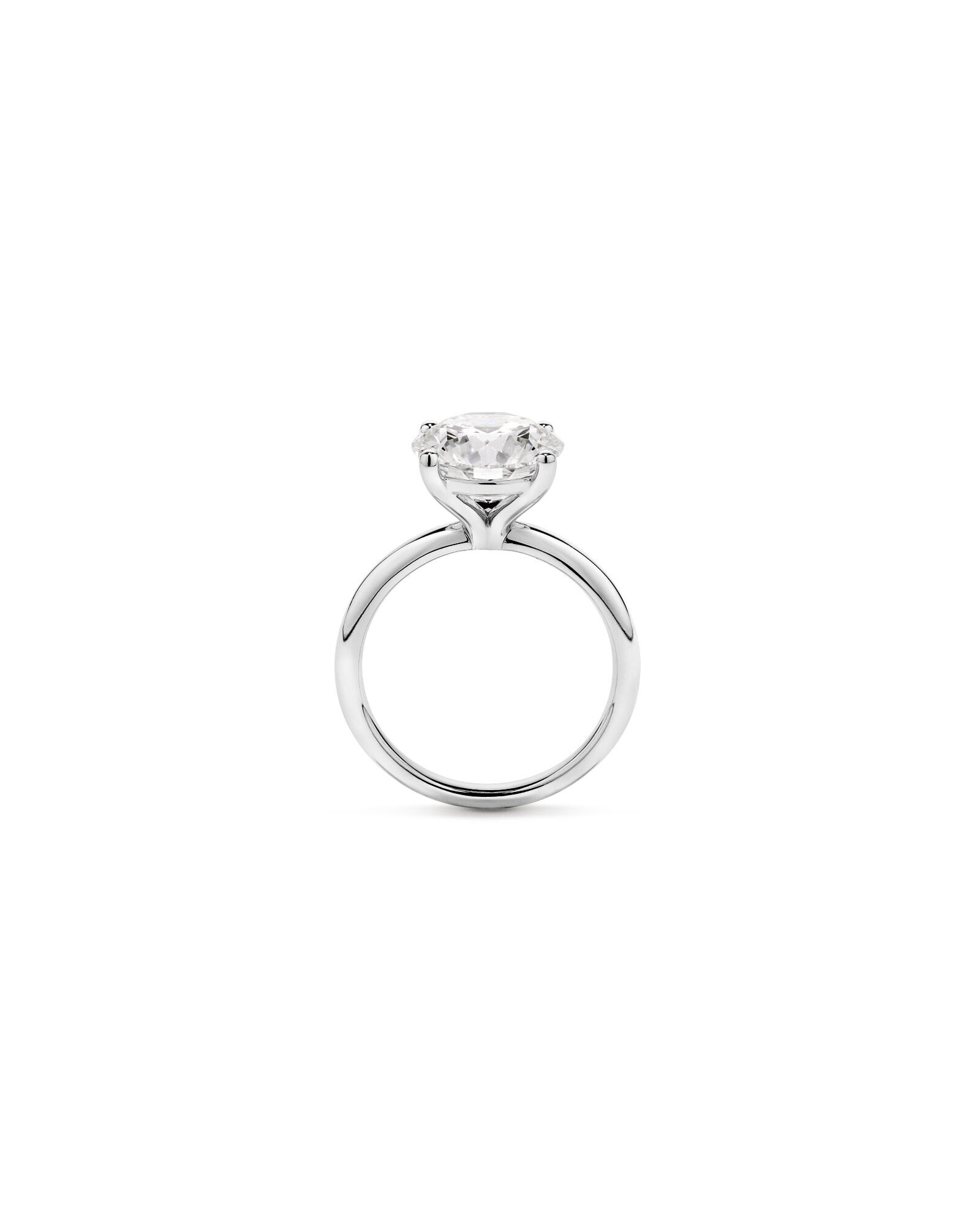 4.00 Carat TW Round Brilliant Laboratory-Grown Diamond Solitaire Engagement Ring in Platinum