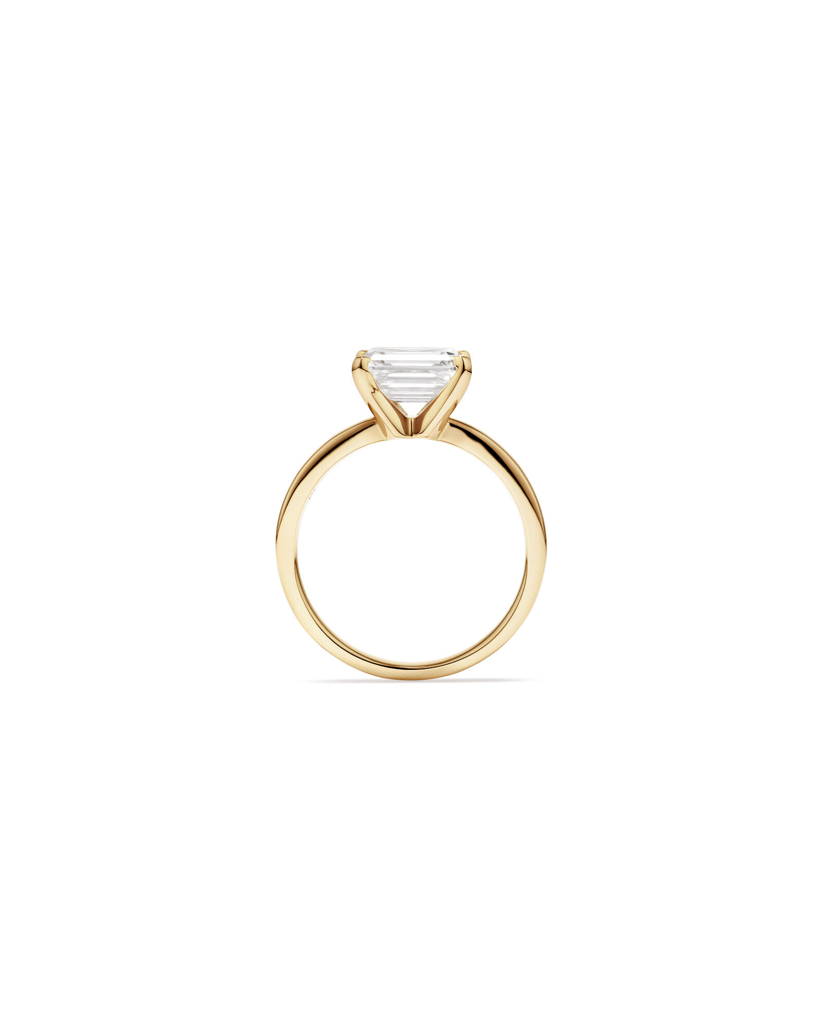 2.00 Carat TW East West Emerald Cut Lab-Grown Diamond Solitaire Engagement Ring in 14kt Yellow Gold