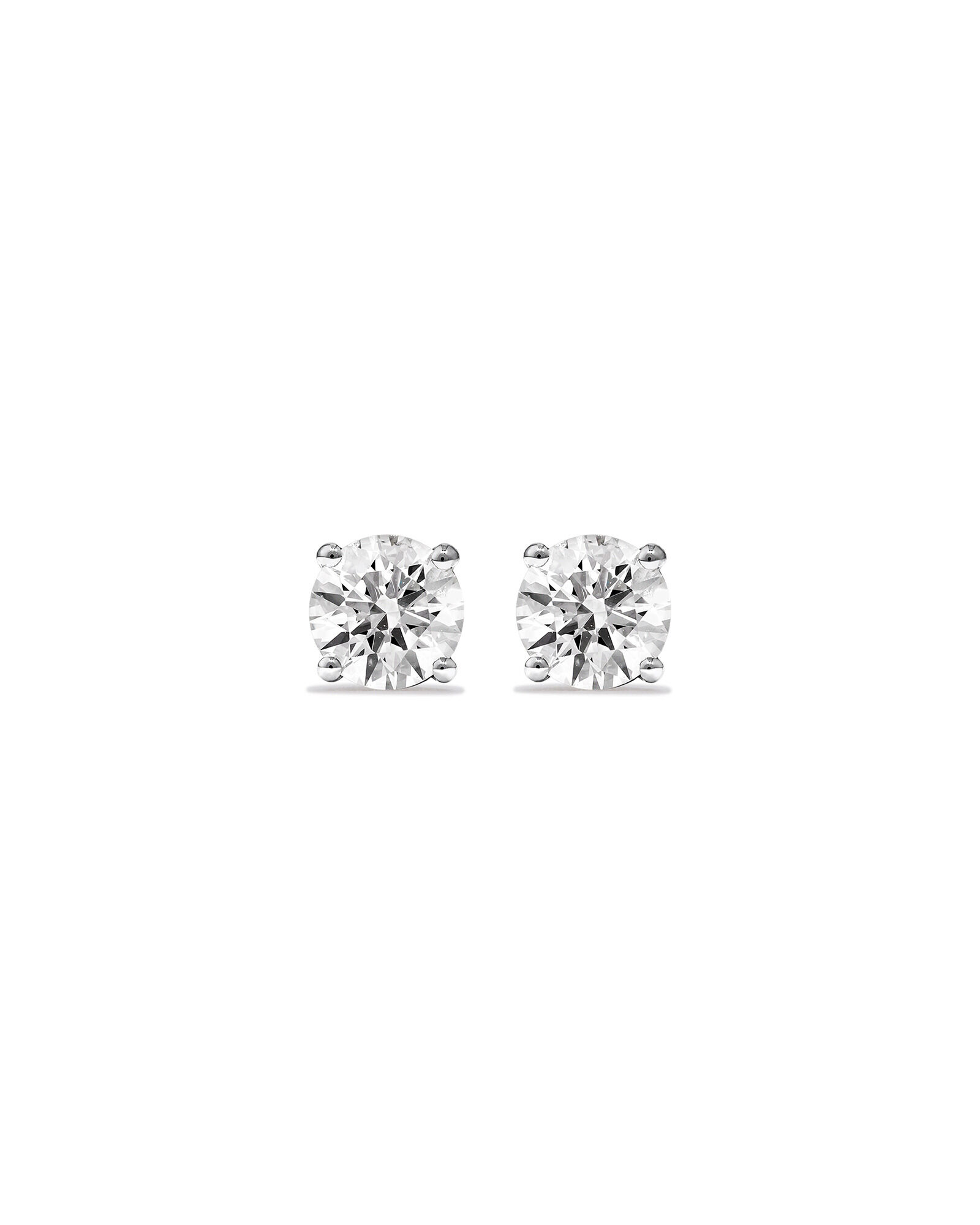 1.50 Carat TW Laboratory-Grown Diamond Solitaire Stud Earrings in 14kt White Gold