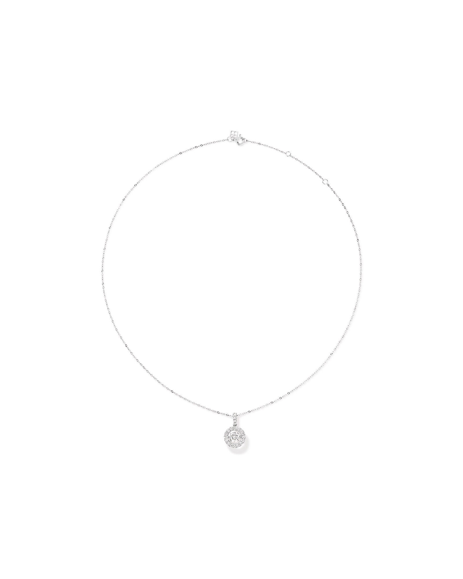 Lume Lab Round Pendant with 1.00 Carat TW of Laboratory-Grown Diamonds in 10kt White Gold