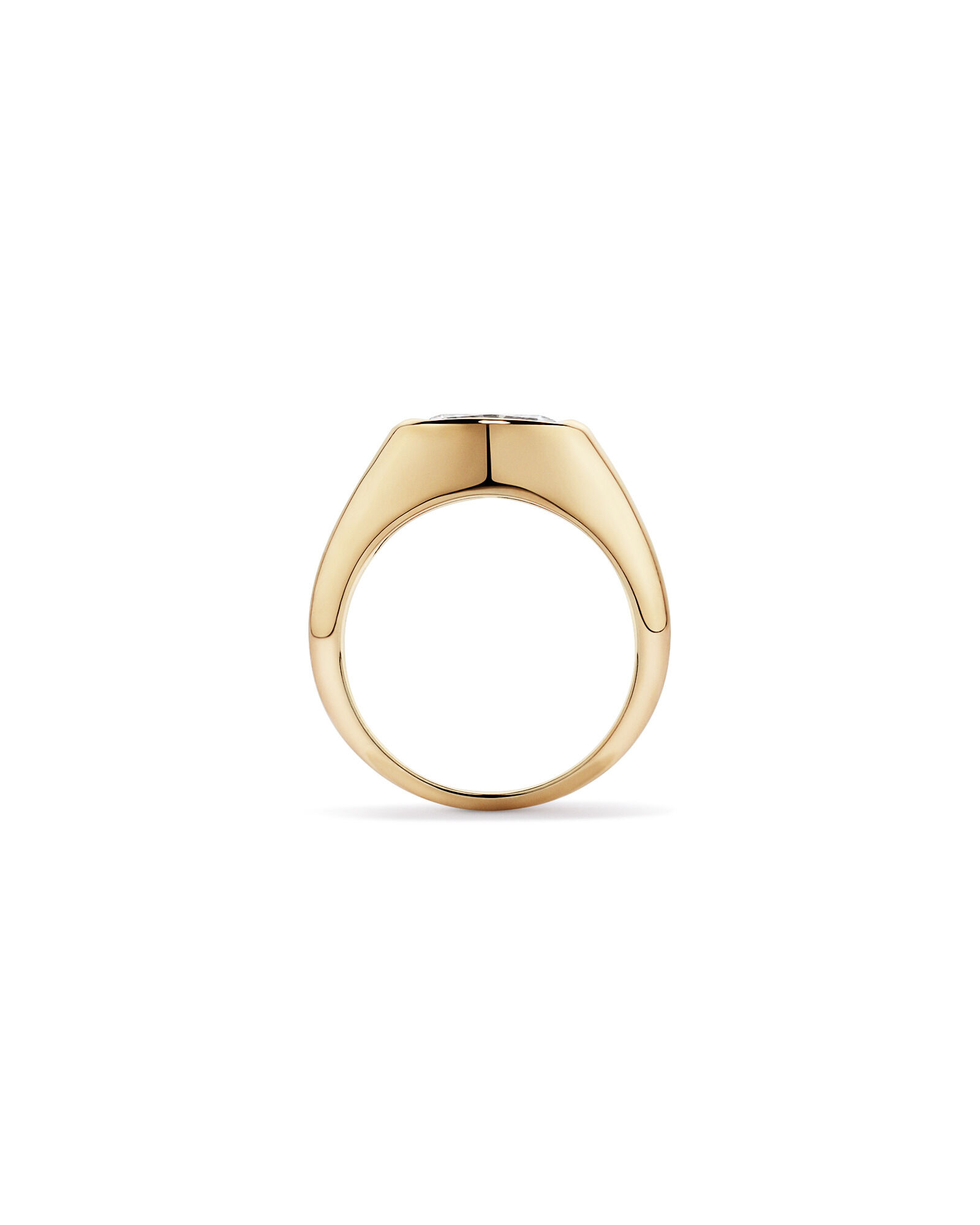 Bague en or jaune 14 carats sertie d'un diamant de laboratoire taille coussin allong&eacute; de 2,00 carats