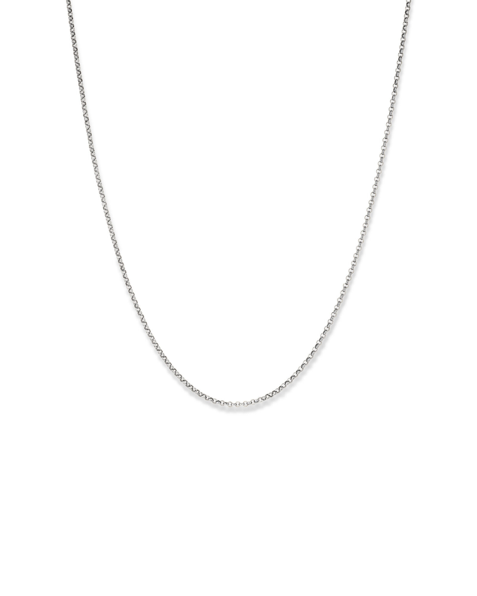 Hollow Belcher Chain in 10kt White Gold