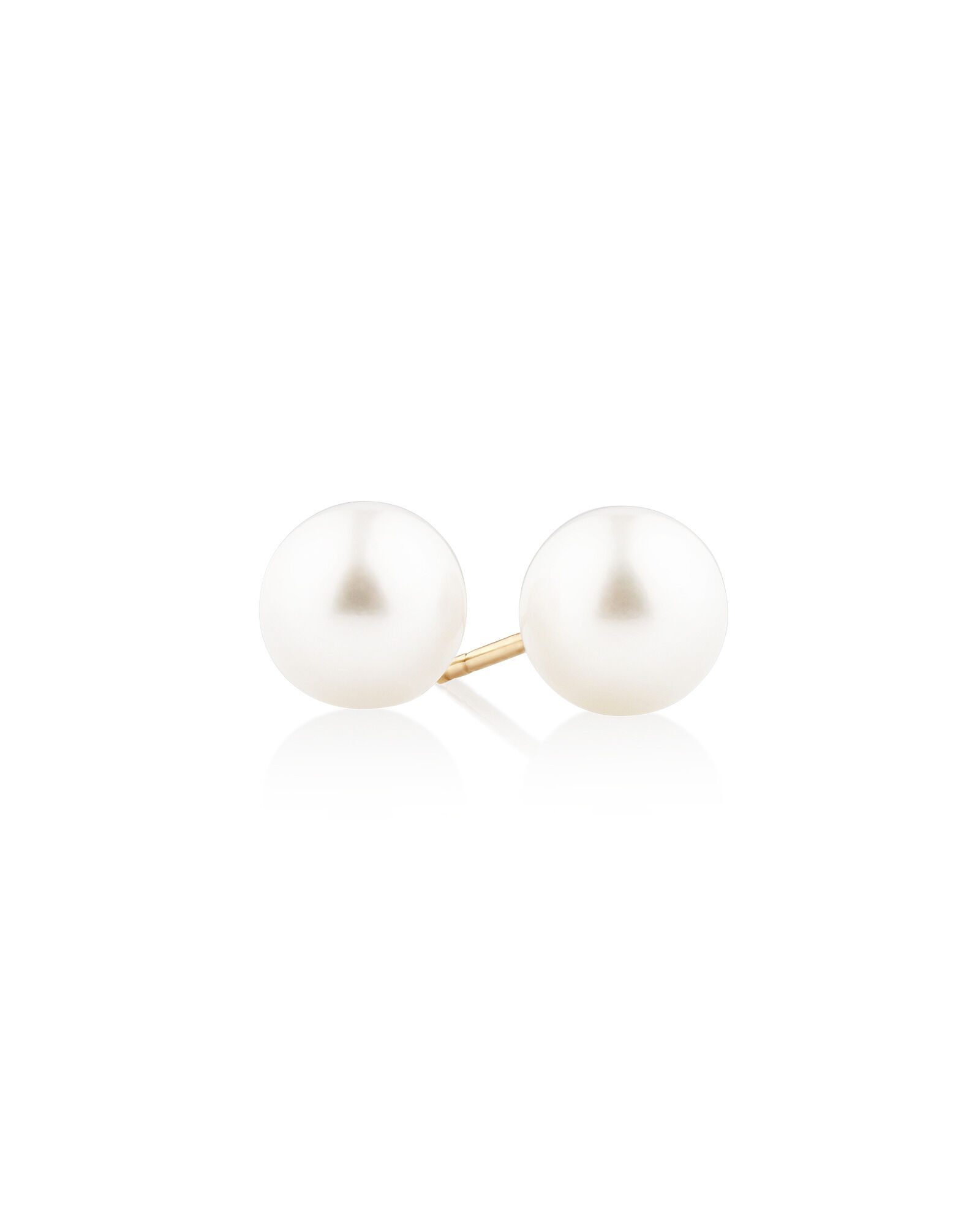 Stud Earrings with 7mm Round Cultured Freshwater Pearls in 10kt Yellow Gold