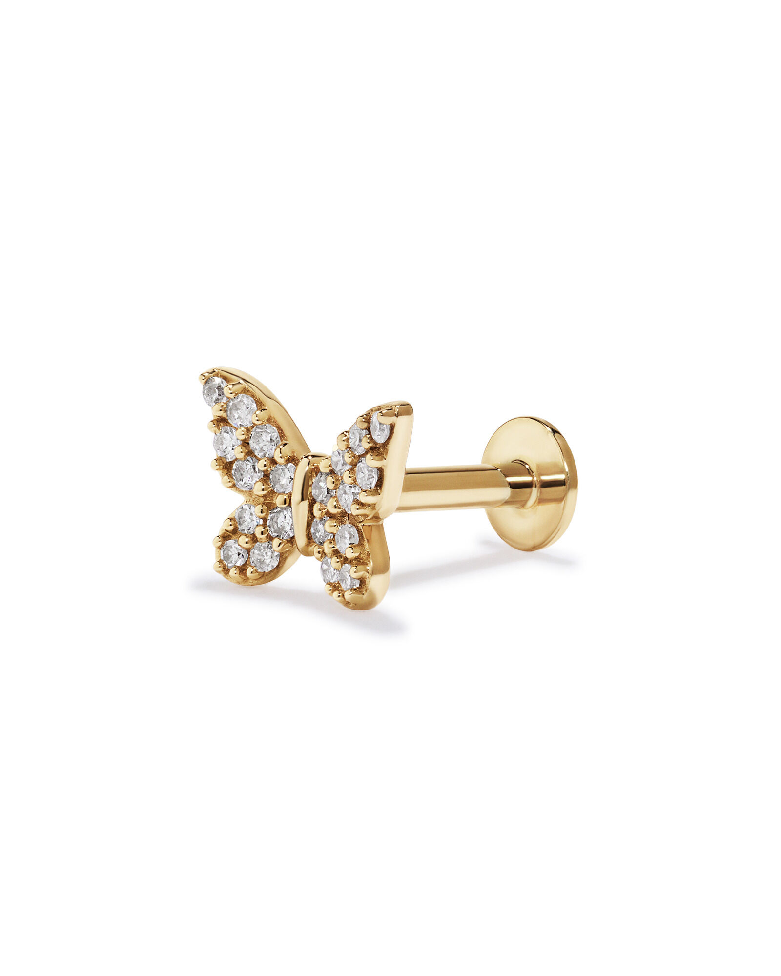 0.06TW Butterfly Helix Stud in 10kt Gold