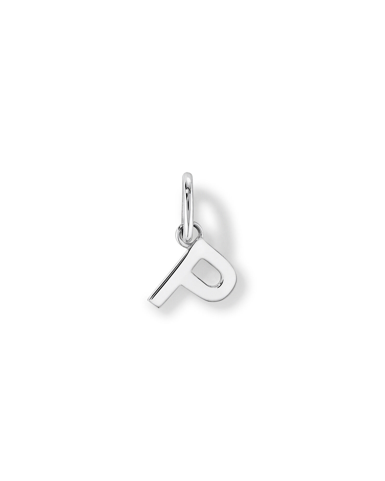 Letter P Initial Pendant in Sterling Silver