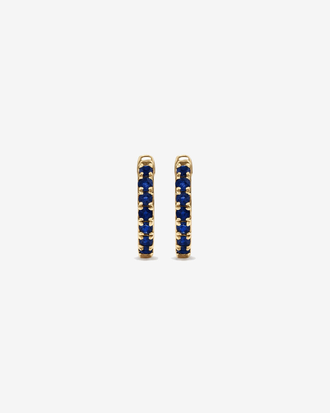 Boucles d'oreilles anneaux Saphir en or jaune 10 ct