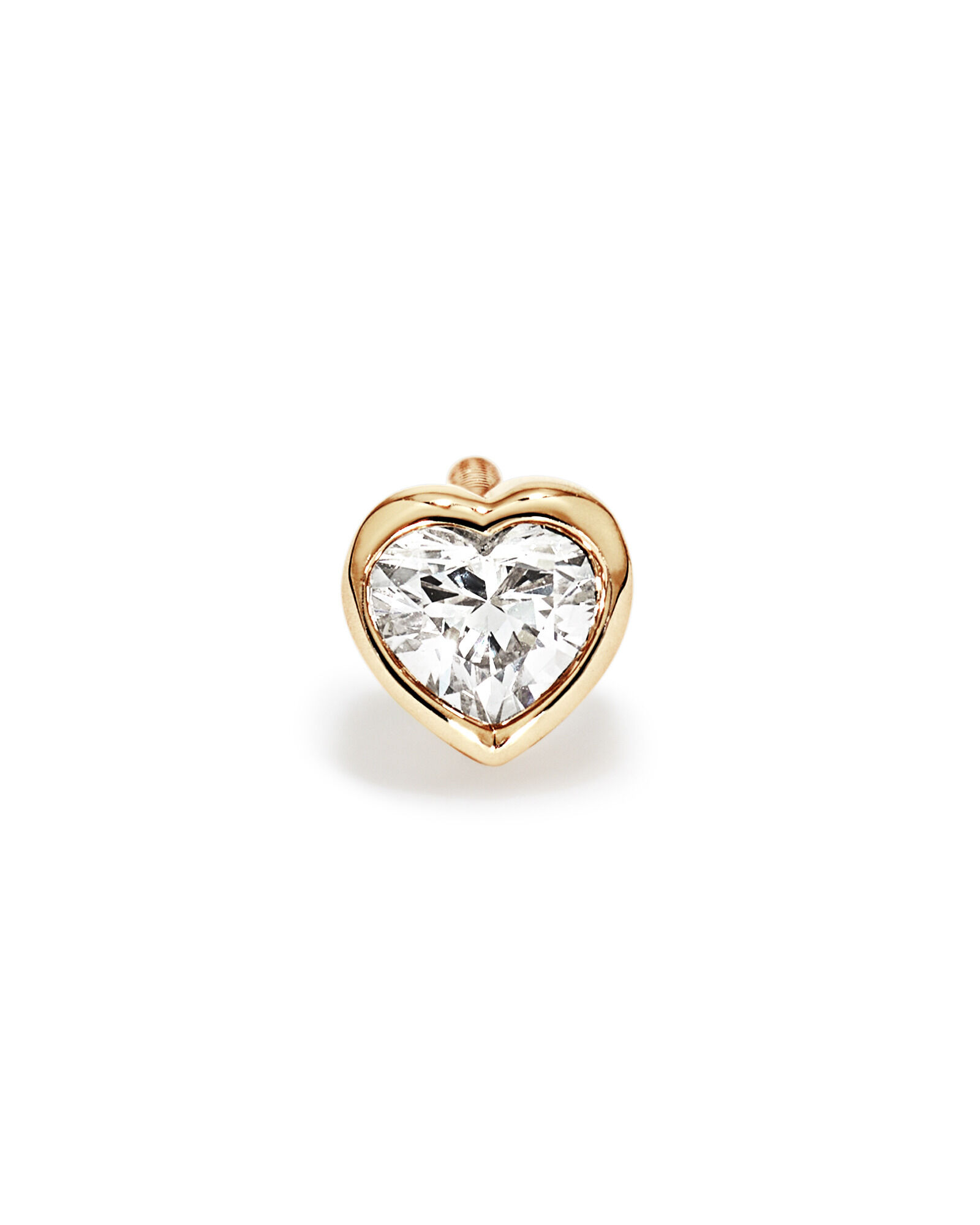 0.08 Carat TW Laboratory-Grown Diamond Heart Helix Earring in 10kt Yellow Gold