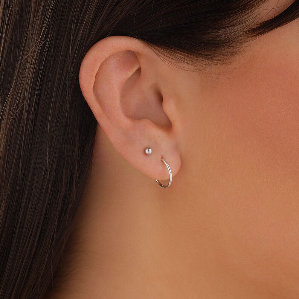 3mm Ball Stud Earrings in 10kt White Gold