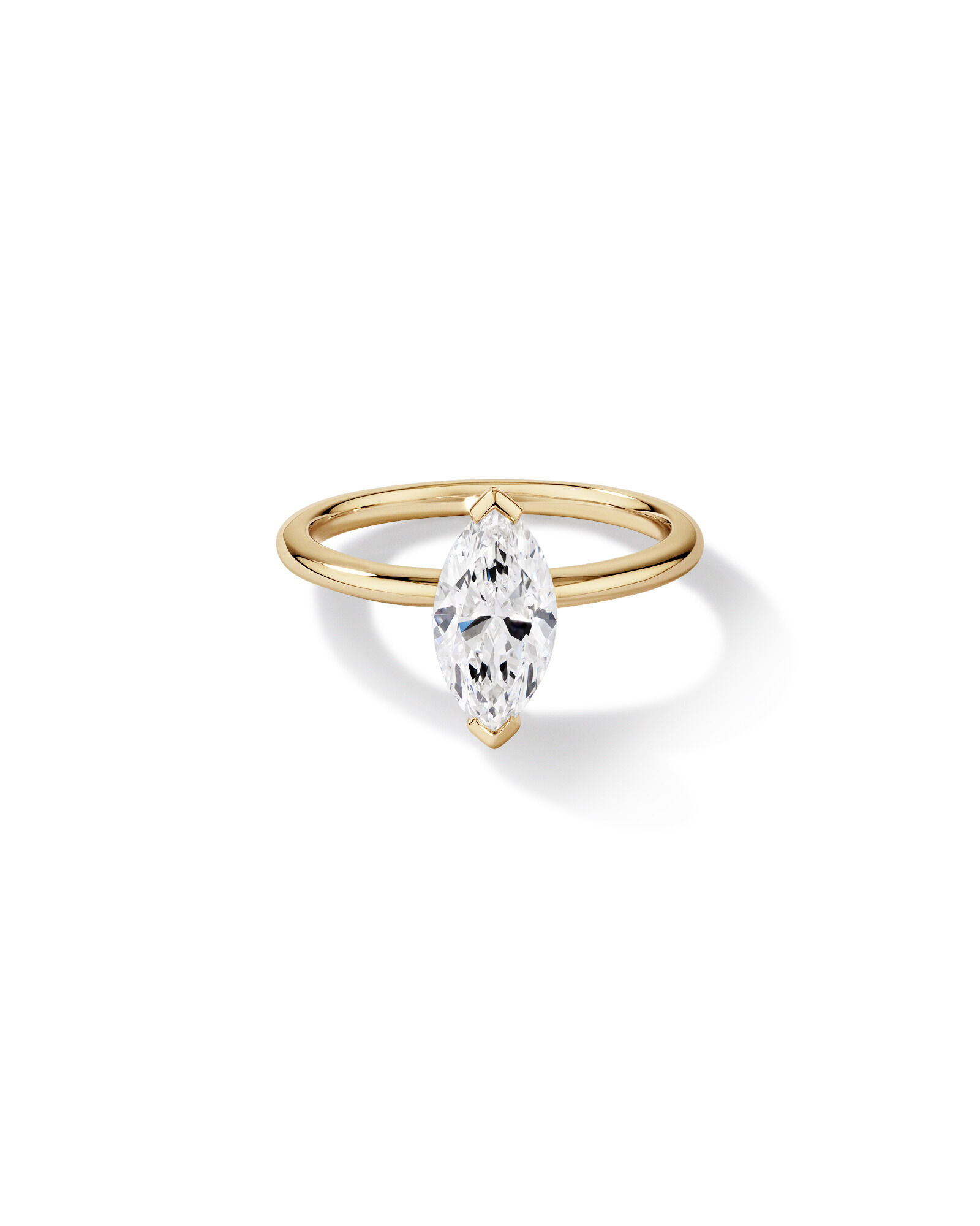 1.25 Carat TW Marquise Laboratory-Grown Diamond Solitaire Engagement Ring in 14kt Yellow Gold