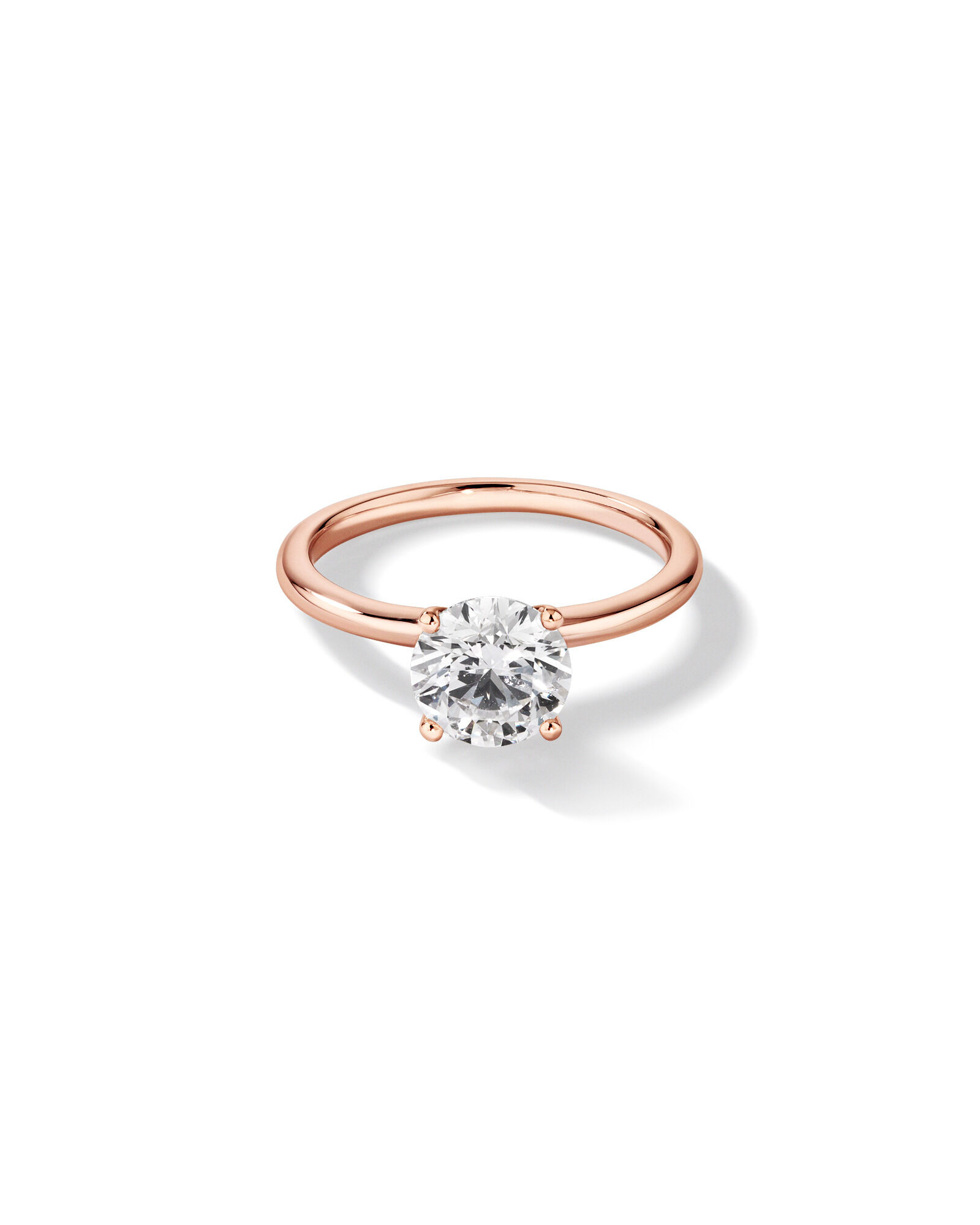 1.50 Carat TW Round Brilliant Laboratory-Grown Diamond Solitaire Engagement Ring In 14kt Rose Gold