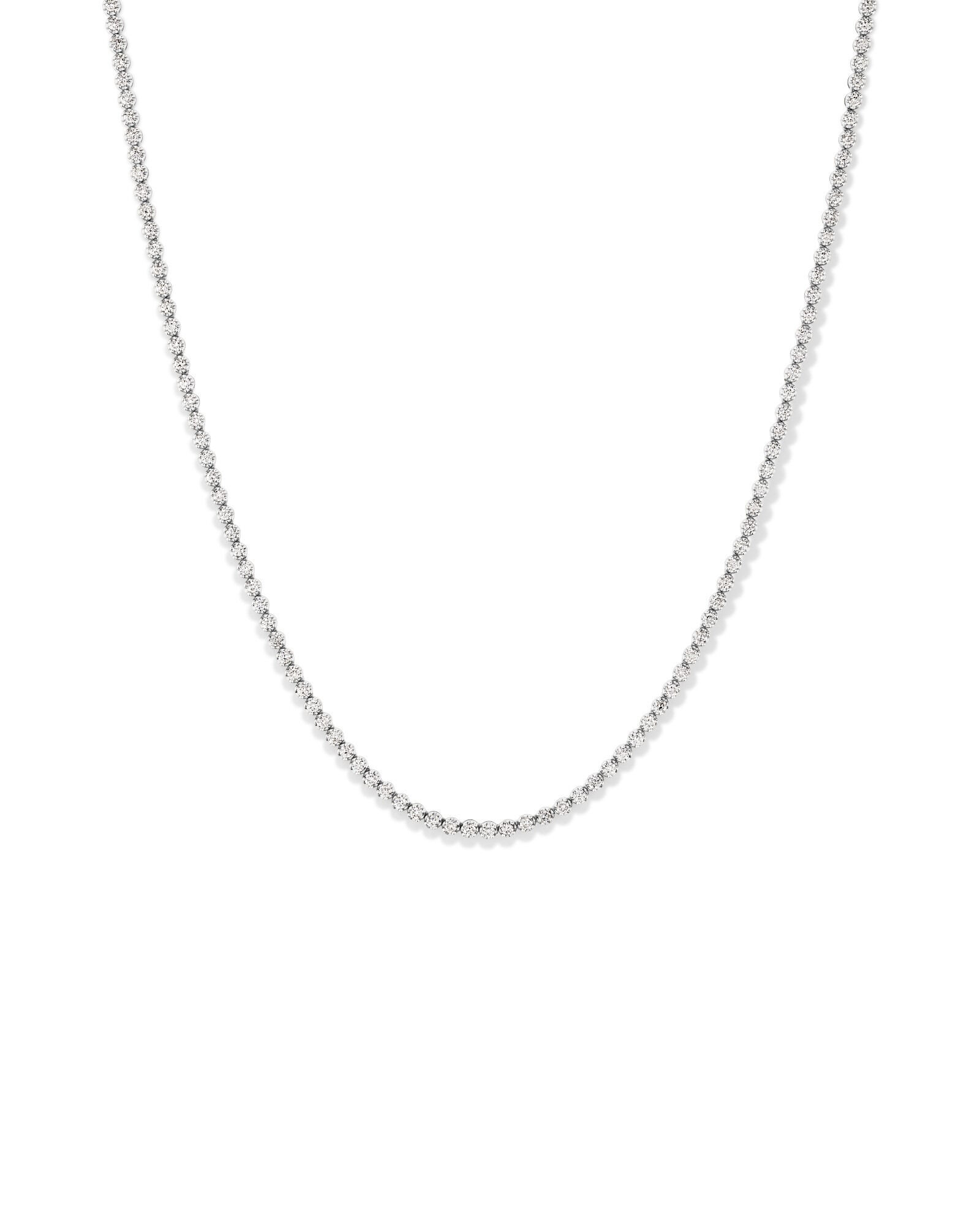 Collier de tennis en diamant cultiv&eacute; en laboratoire 4,00 carats TW serti en or blanc 10 carats