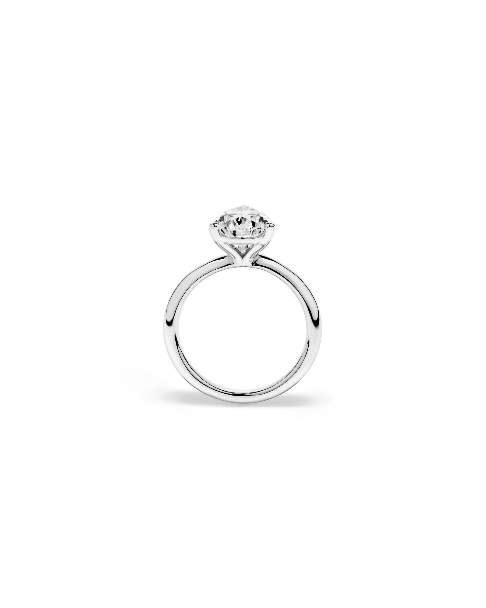 3.00 Carat TW Pear Cut Laboratory-Grown Diamond Solitaire Engagement Ring in Platinum