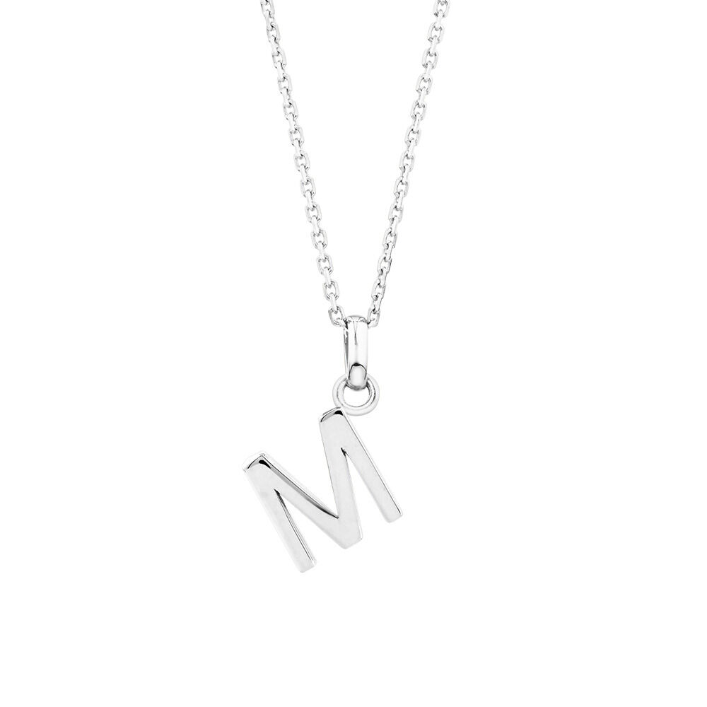 "M" Initial Pendant in Sterling Silver