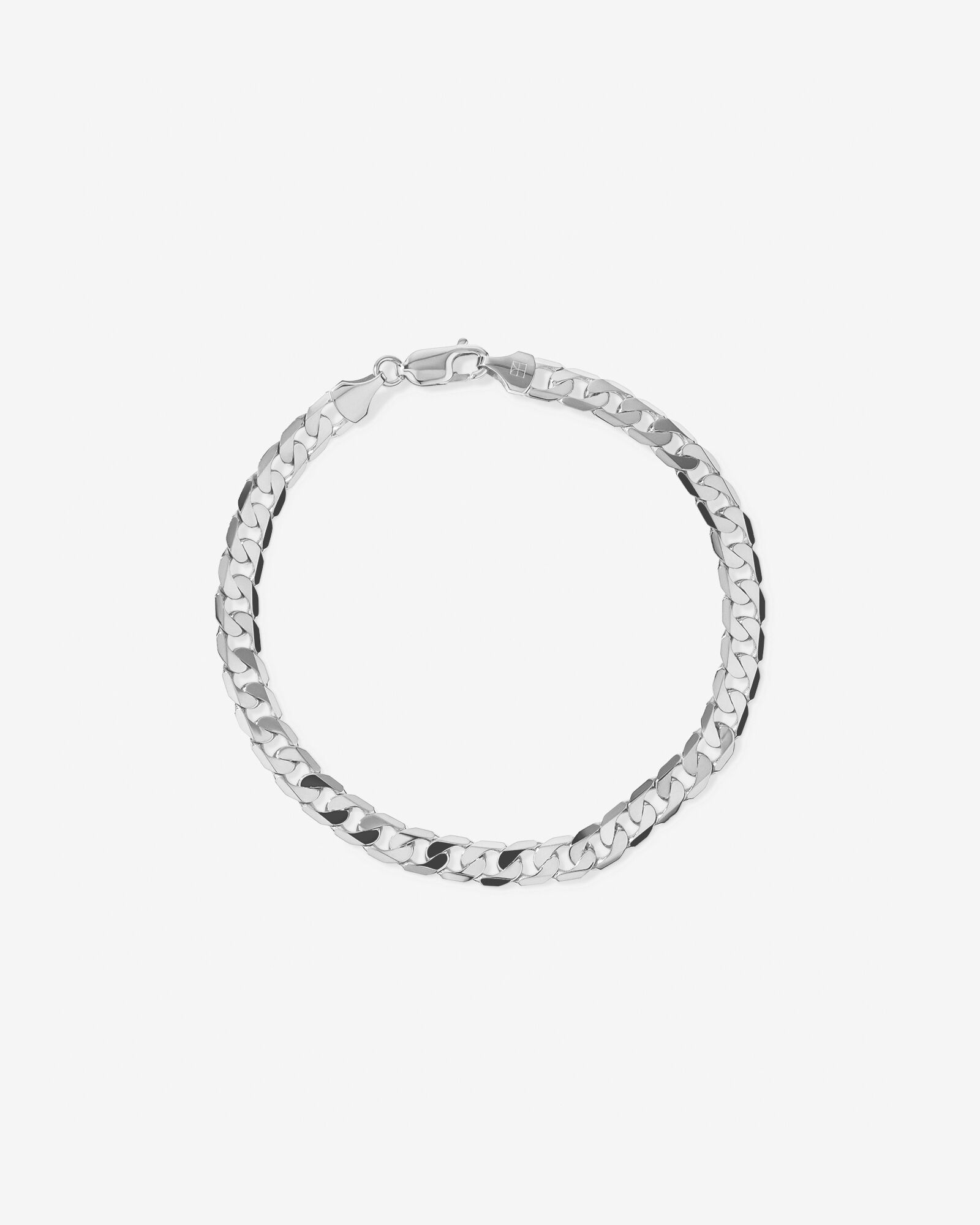 19cm (22") 6mm-6.5mm Width Curb Bracelet in 10kt White Gold