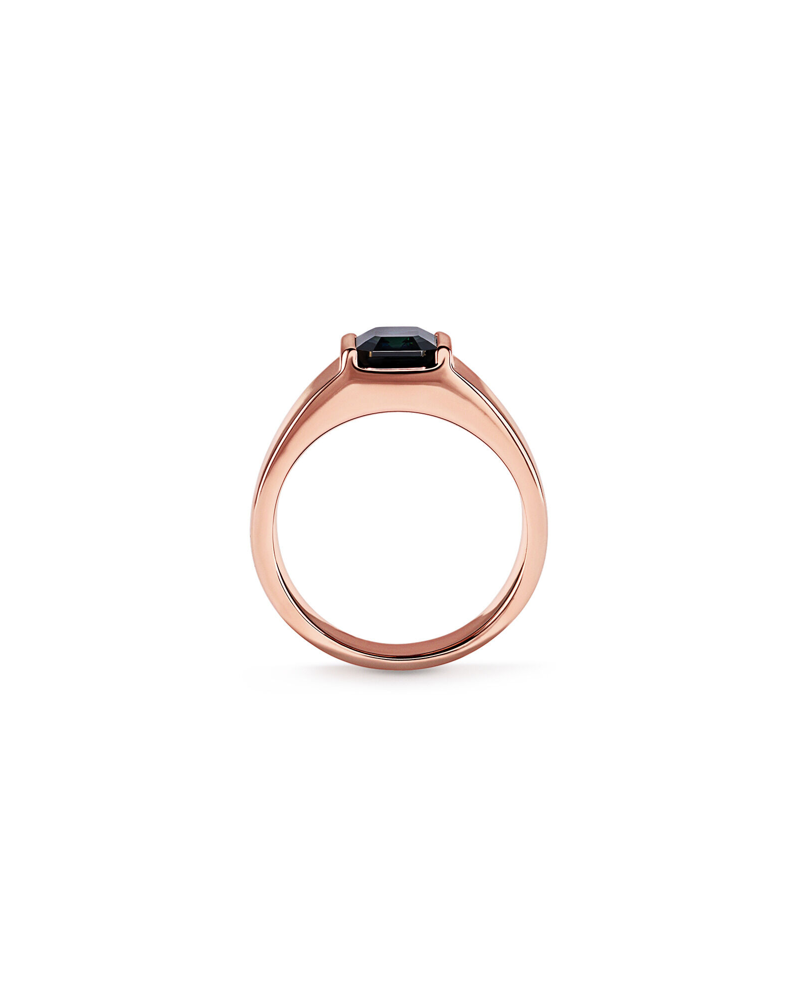 Bague &agrave; large bande du Parti Sapphire australien en or rose 10 carats