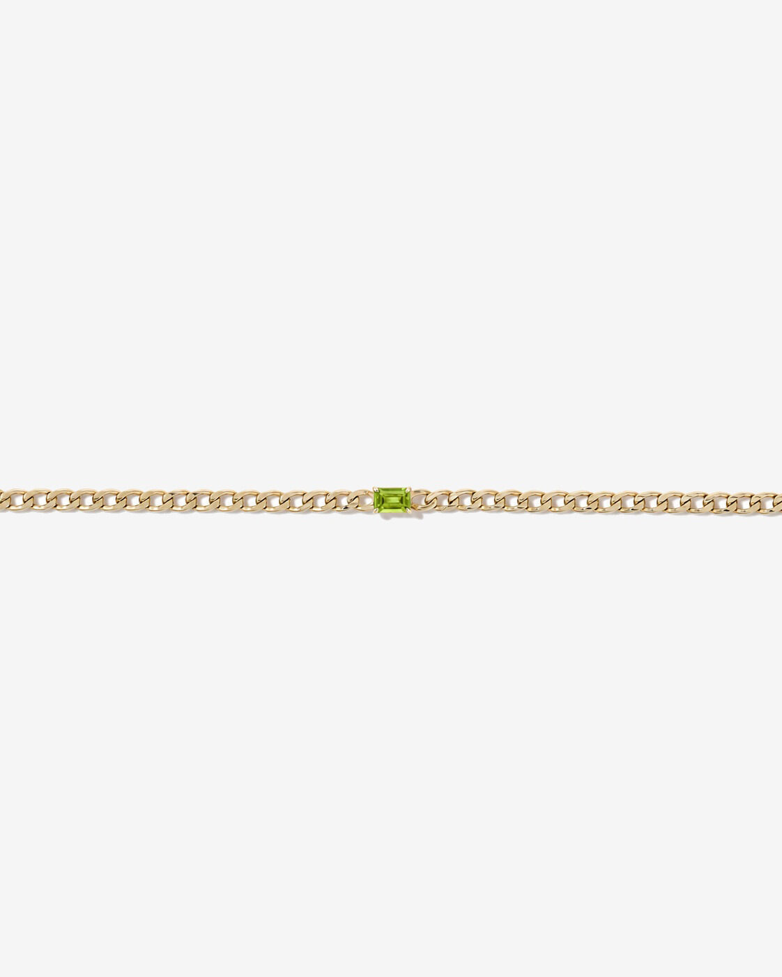 Bracelet gourmette P&eacute;ridot en or jaune 10 ct