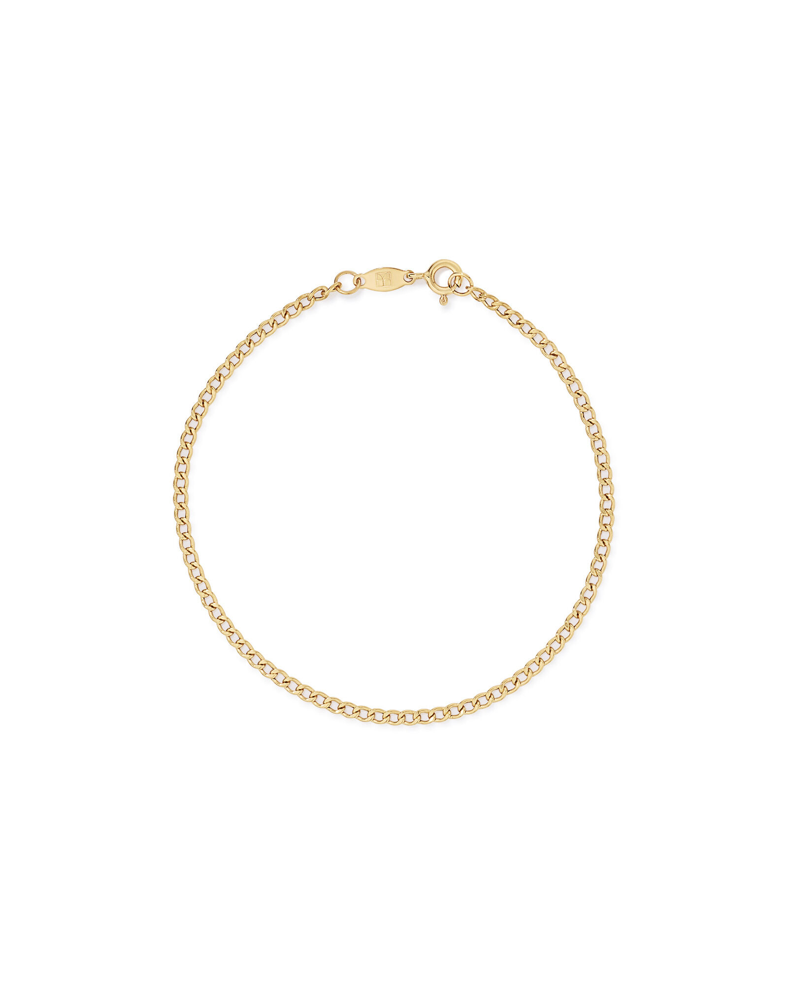 19cm (7.5") 2.4mm Width Semi Solid Diamond Cut Curb Bracelet in 10kt Yellow Gold