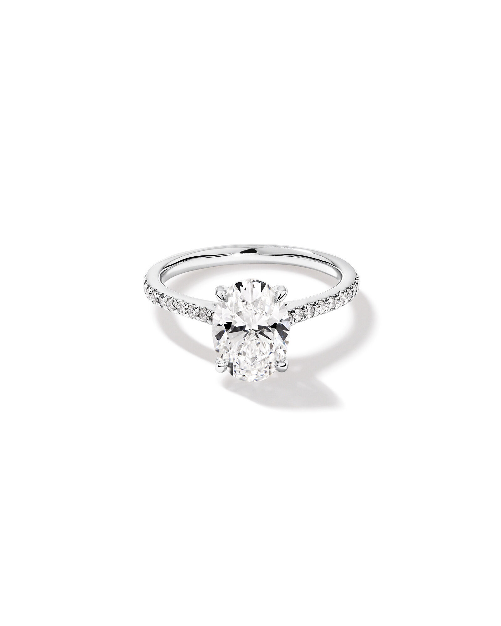 2.20 Carat TW Oval Cut Laboratory-Grown Diamond Engagement Ring in 14kt White Gold
