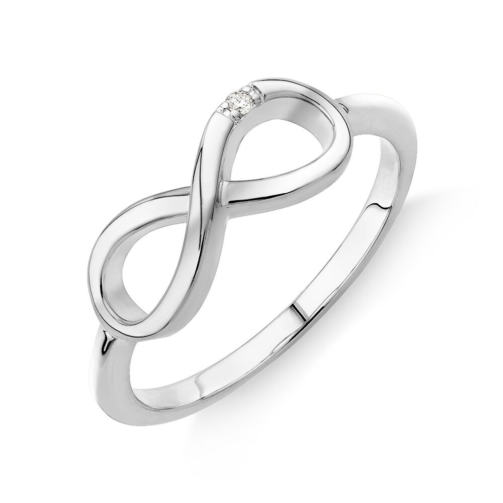 Diamond Accent Infinity Ring in Sterling Silver