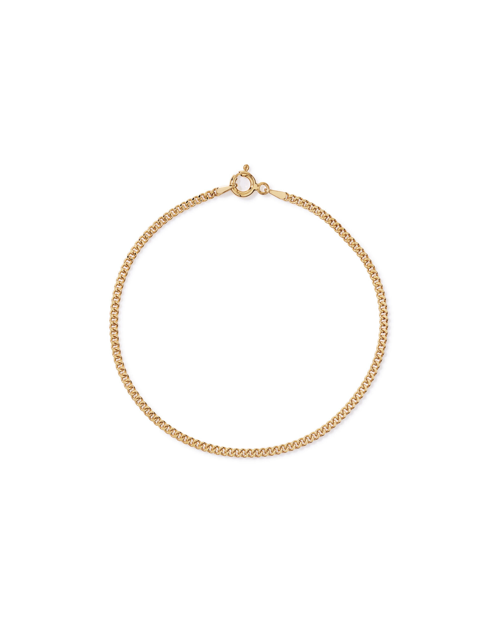 19cm (17") 2.1mm Width Solid Diamond Cut Curb Bracelet in 10kt Yellow Gold