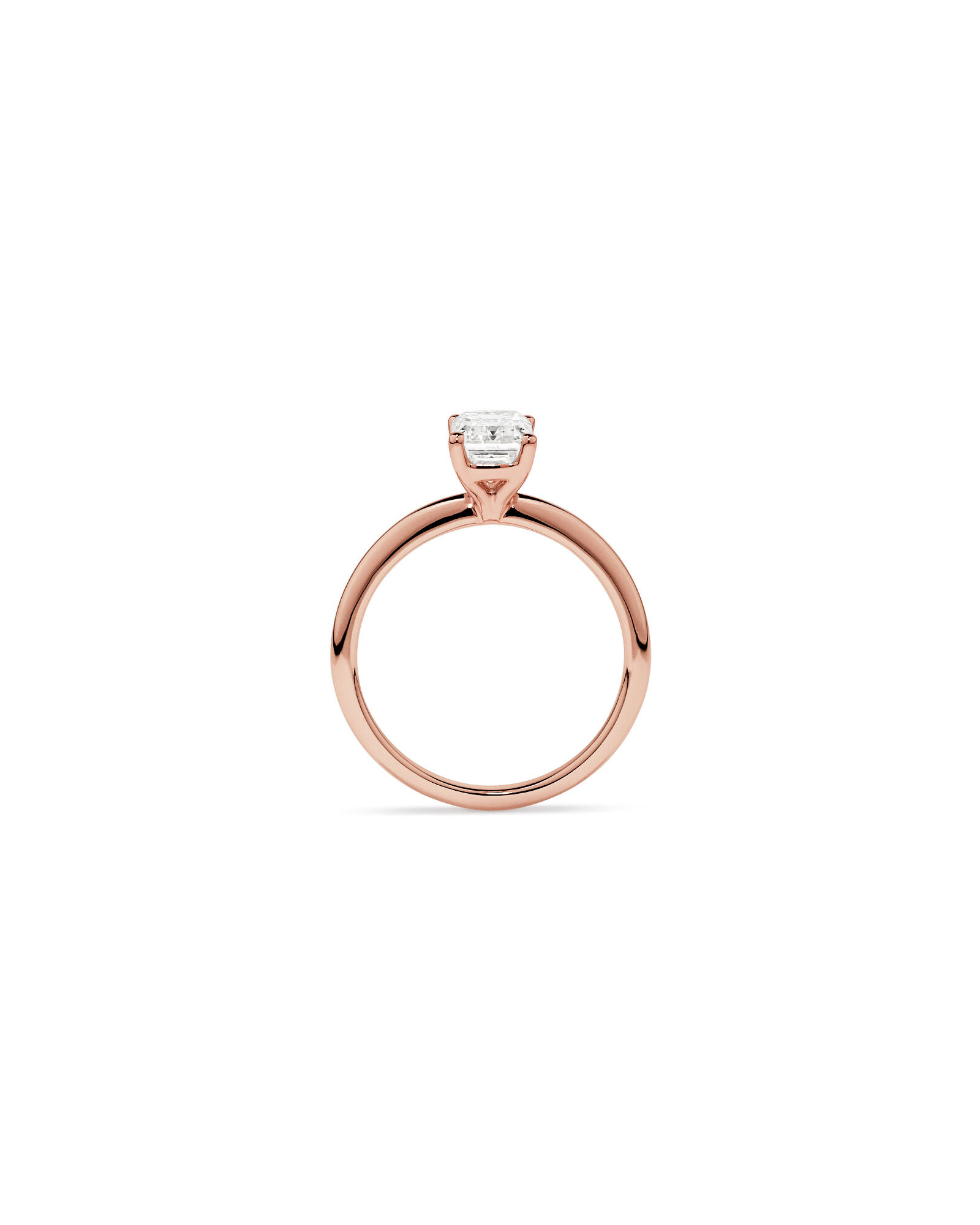 1.25 Carat TW Emerald Cut Laboratory-Grown Diamond Solitaire Engagement Ring In 14kt Rose Gold