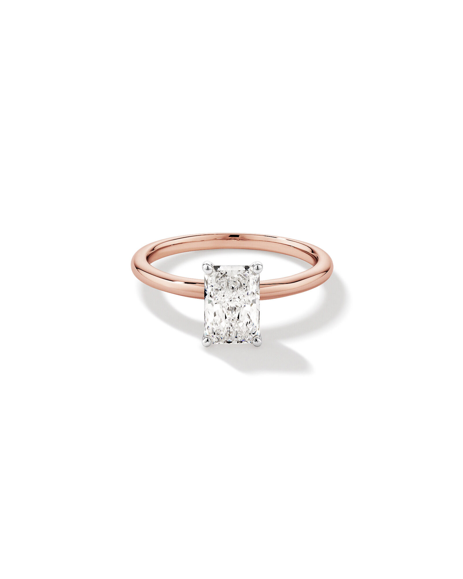 1.25 Carat TW Radiant Laboratory-Grown Diamond Solitaire Engagement Ring in 14kt Rose and White Gold