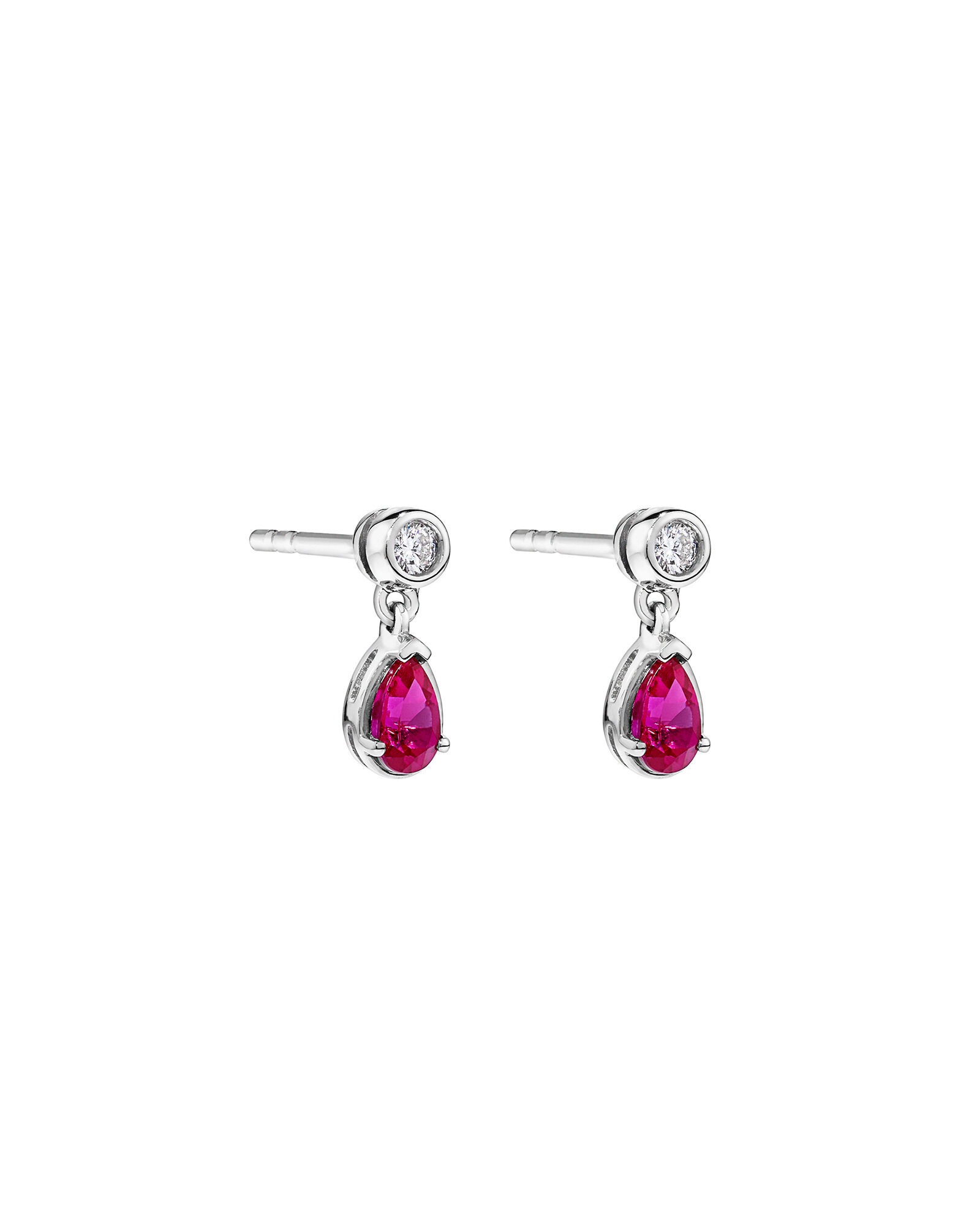 Laboratory-Grown Diamond & Created Ruby Gift Set in Silver