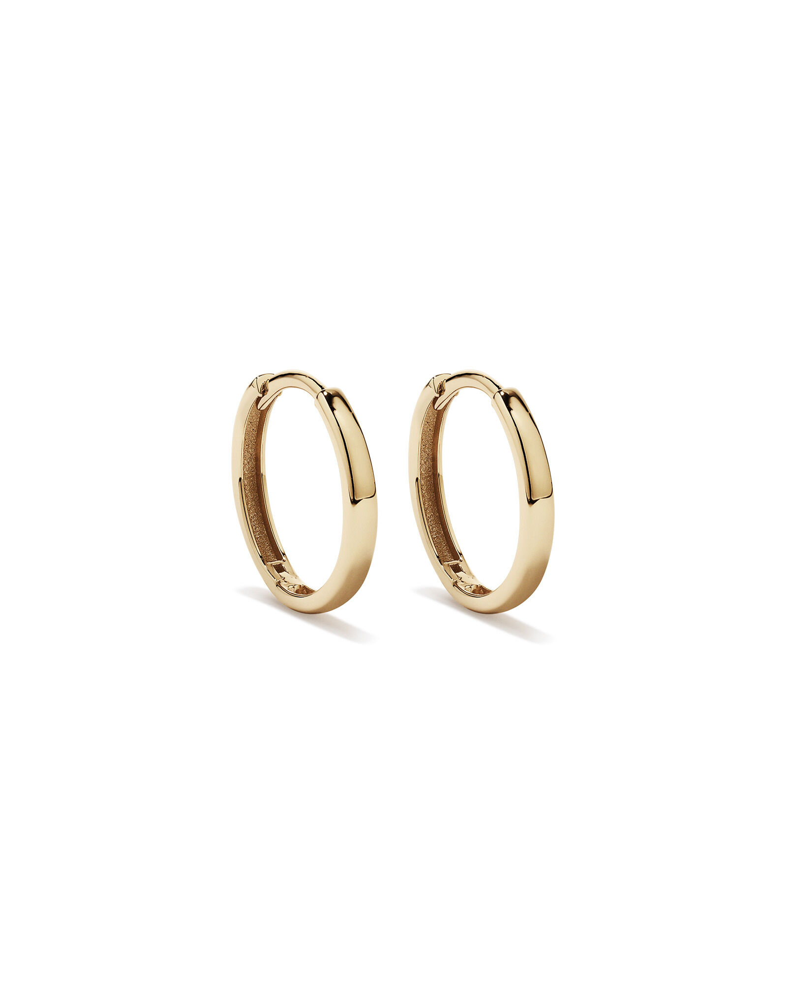 13.5mm Large Polished Huggie Earrings in 10kt Yellow Gold