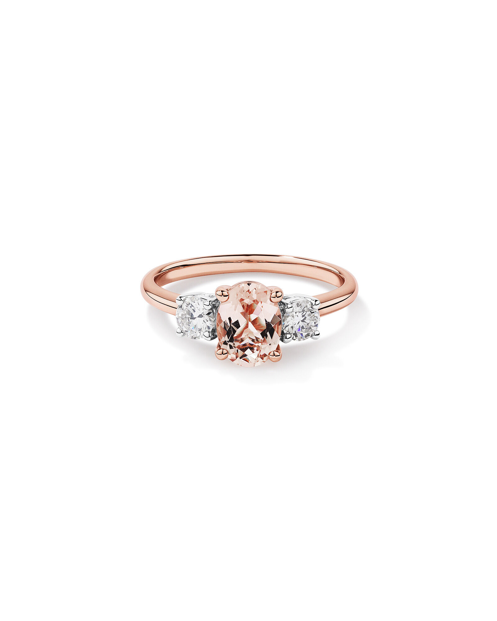 Ring with Morganite & 0.40 Carat TW of Diamonds&nbsp;in 10kt Rose Gold
