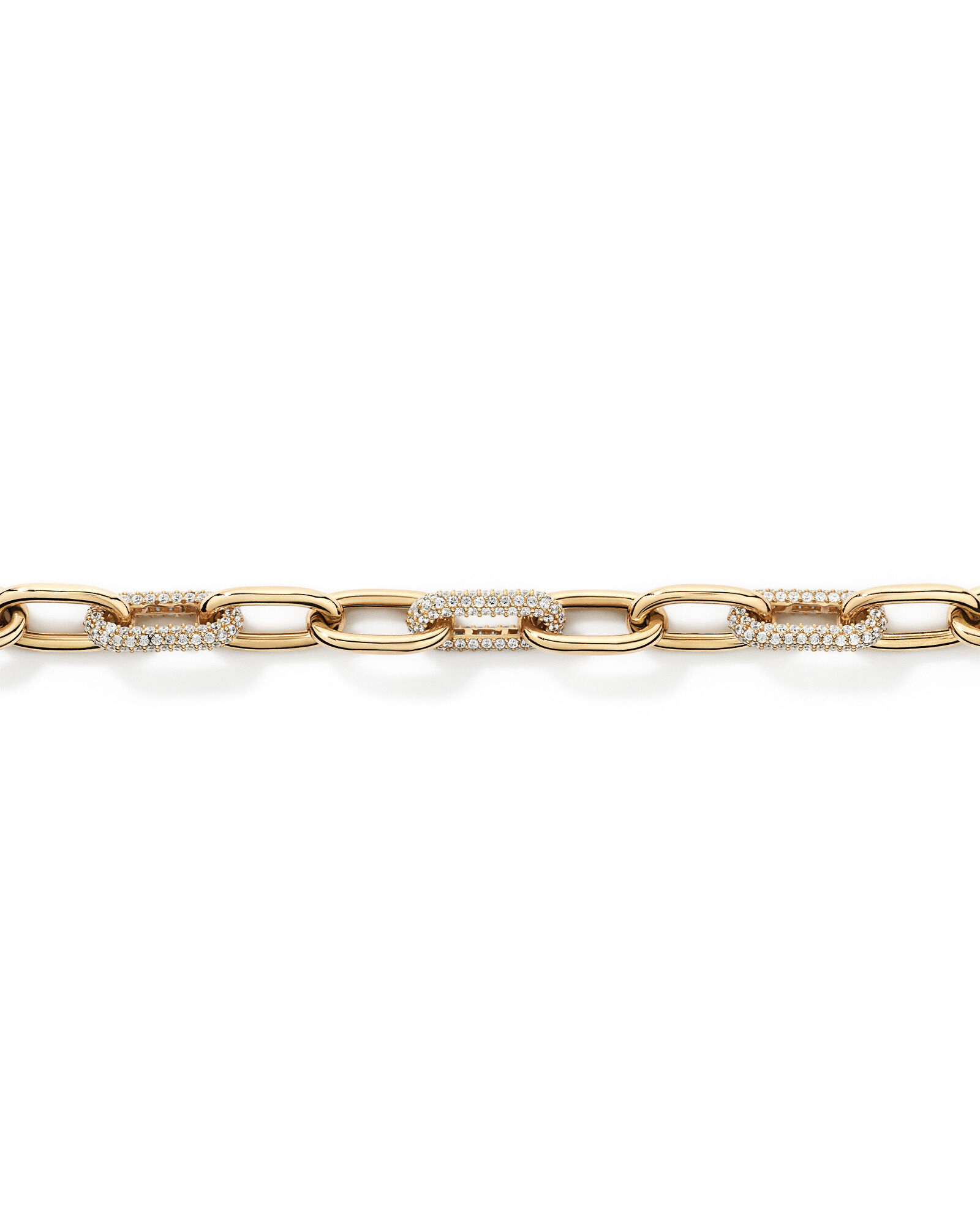 Luxe Links Bracelet with Cubic Zirconia in 18kt Vermeil
