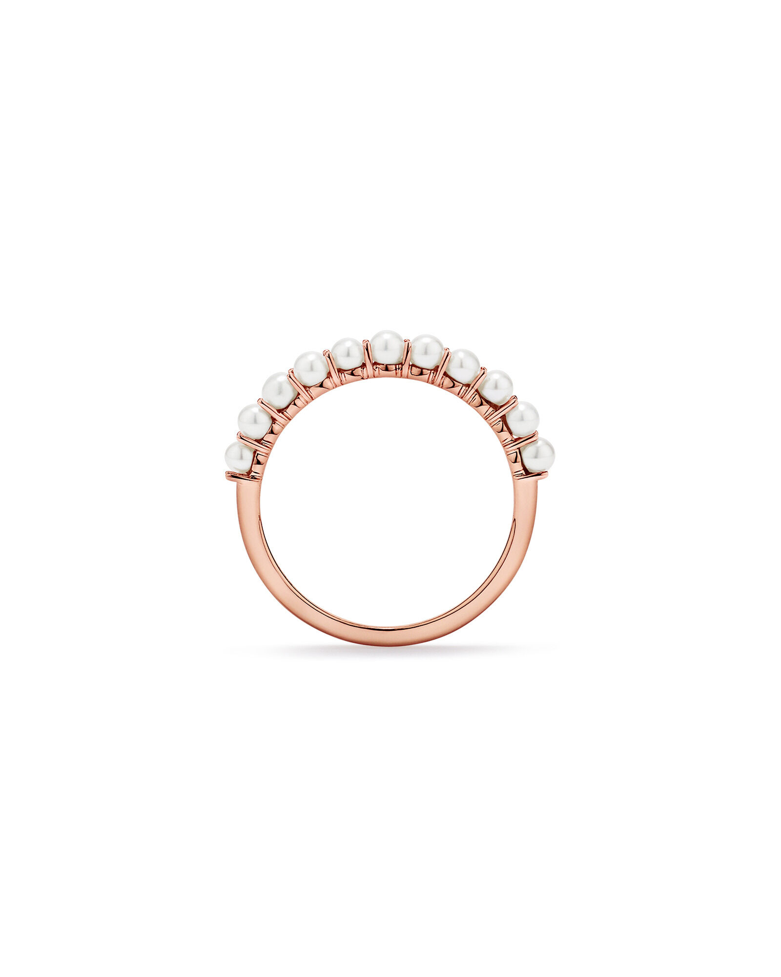 Bague de bague en perles d&rsquo;eau douce cultiv&eacute;e en or rose 10 carats