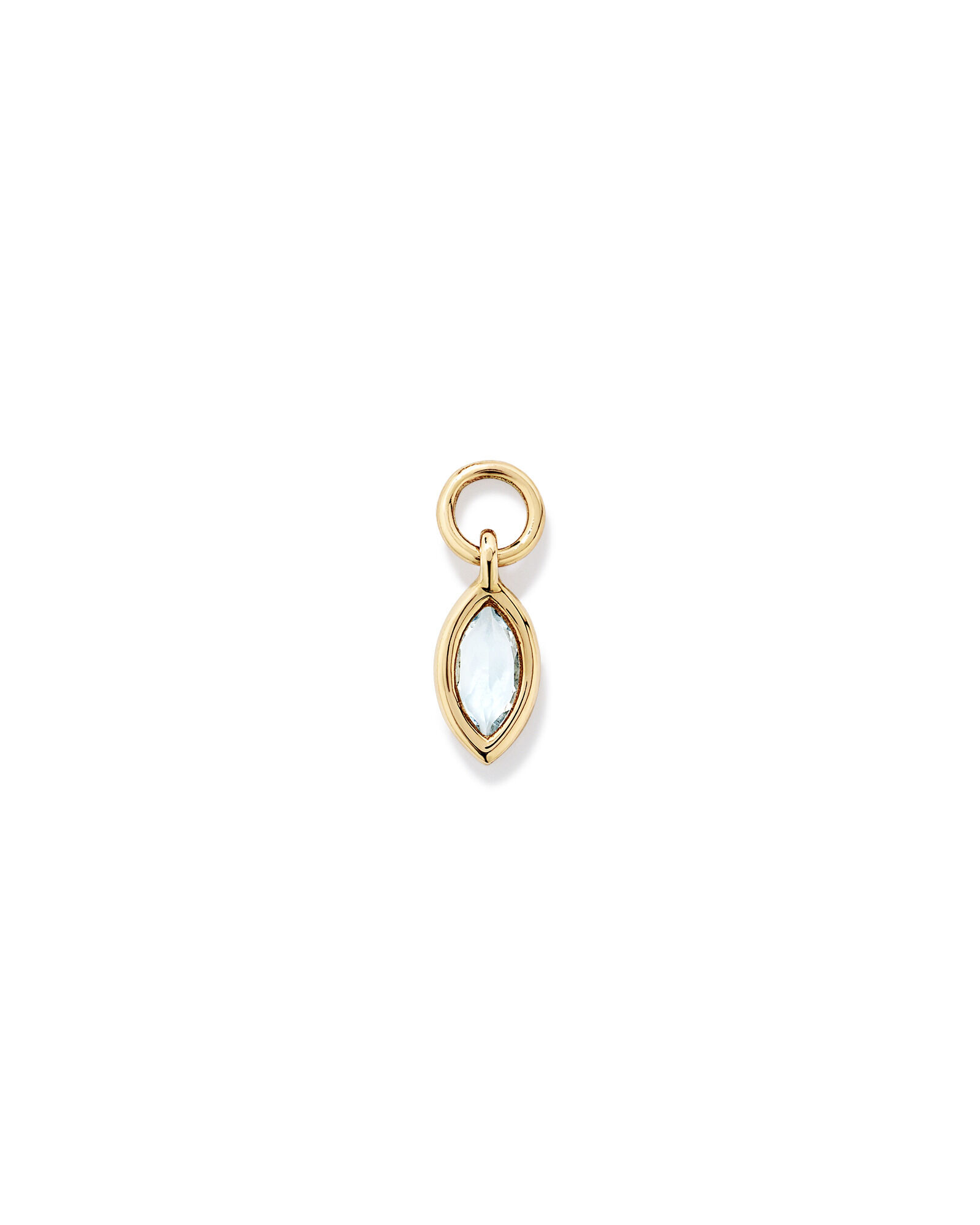 Sky Blue Topaz Single Earring Charm in 10kt Yellow Gold
