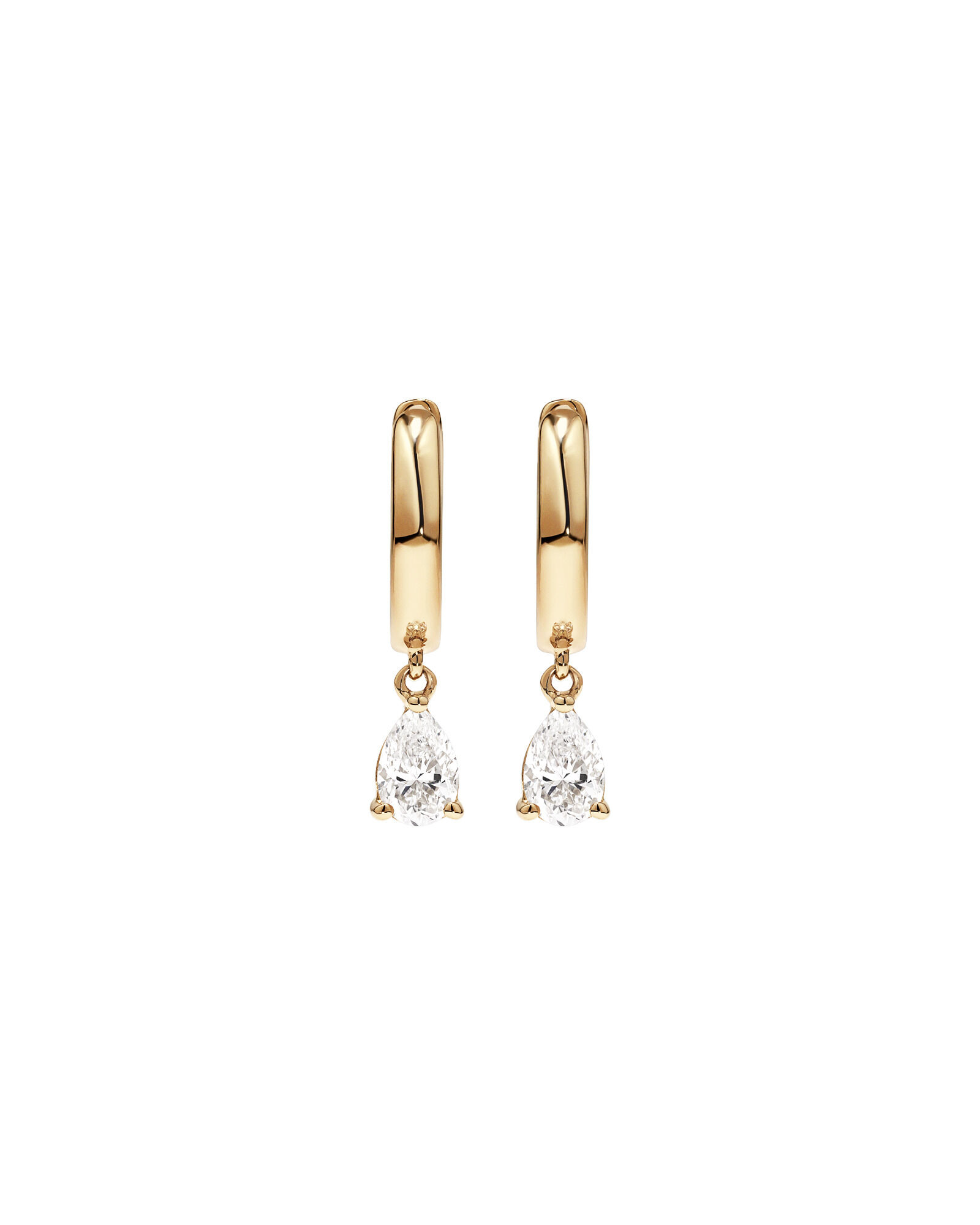 0.50 Carat TW Pear Cut Laboratory-Grown Diamond Drop Sleeper Earrings in 10kt Yellow Gold