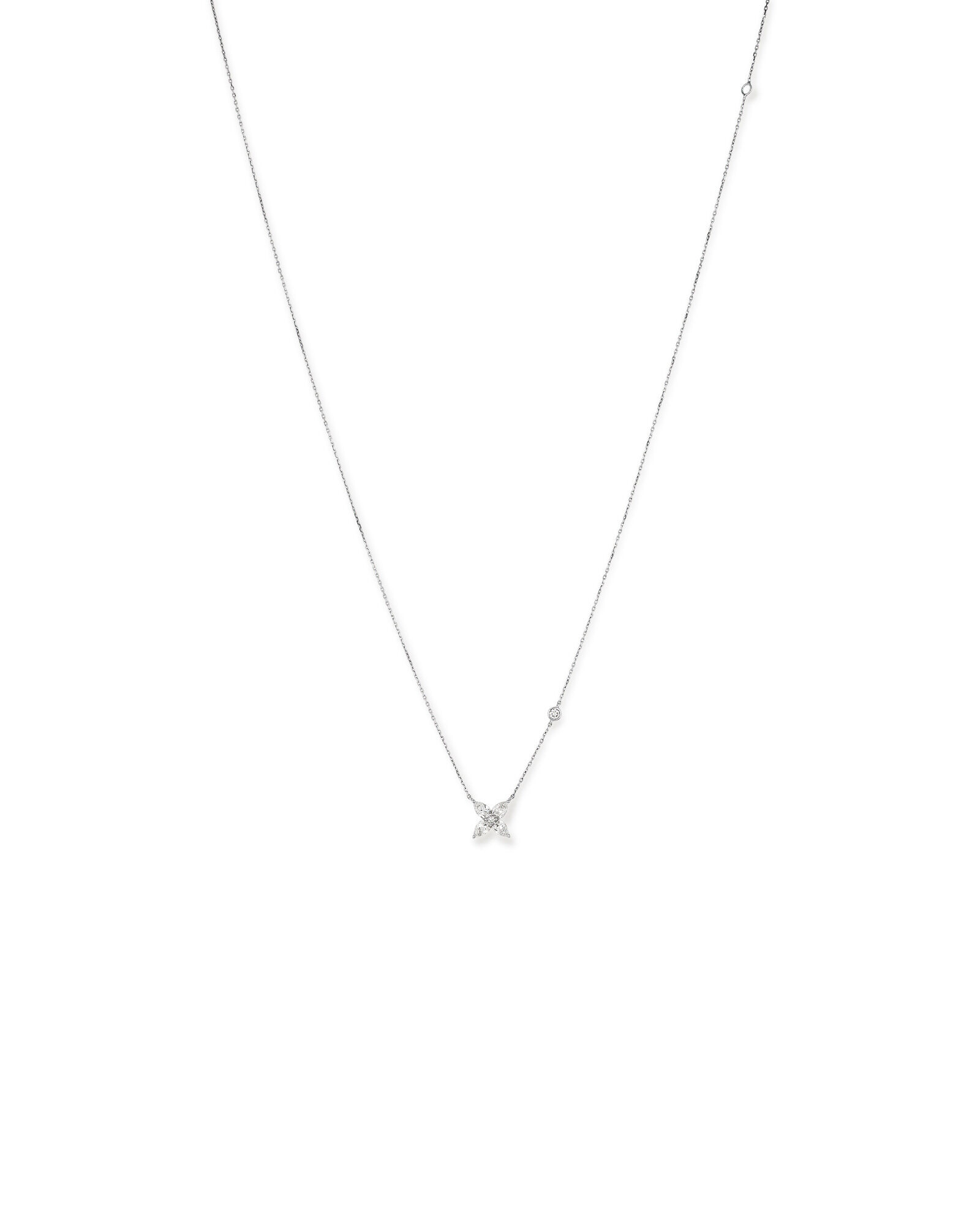 0.65 Carat TW Floret Laboratory-Grown Diamond Necklace in 10kt White Gold